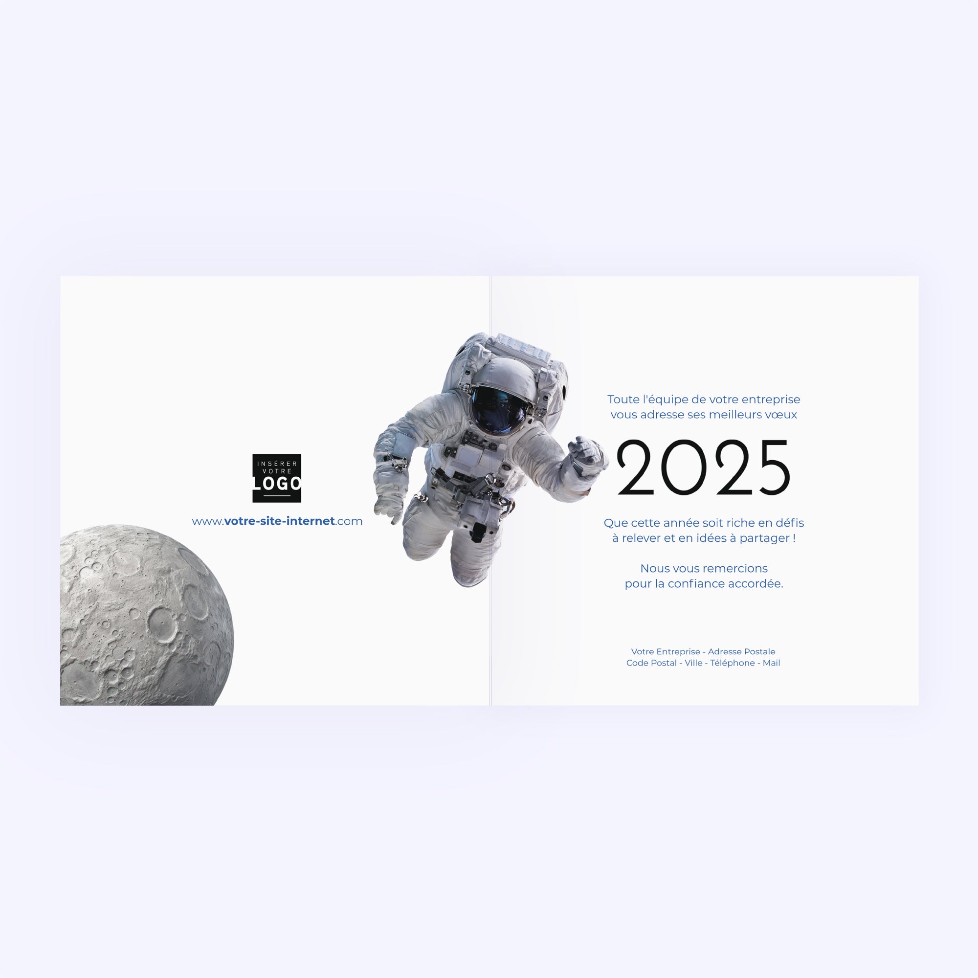 Viser la lune | Vœux professionnels • Carte de voeux • Carré double photo N° 2