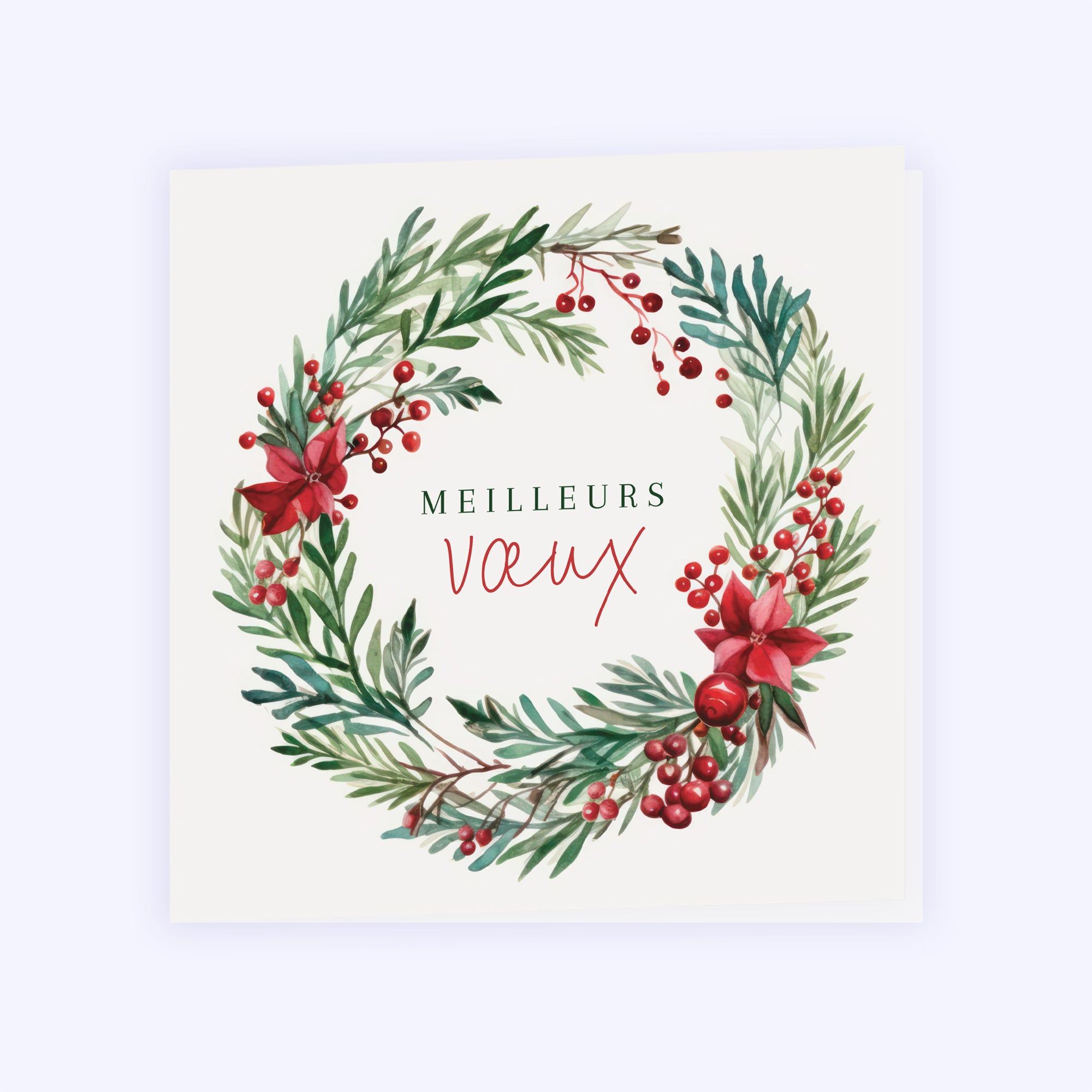 Couronne de Noël | Vœux professionnels • Carte de voeux • Carré double photo N° 1