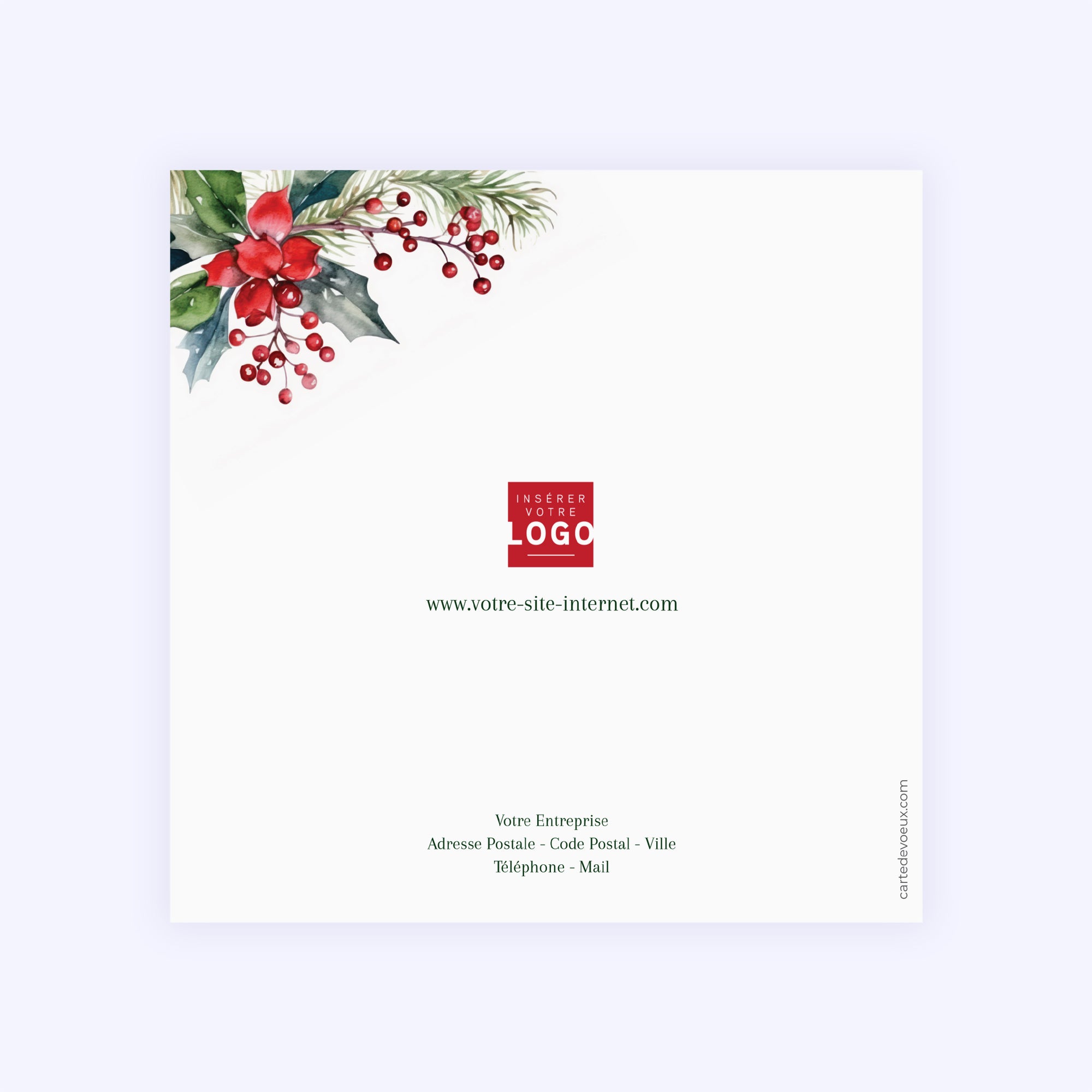 Couronne de Noël | Vœux professionnels • Carte de voeux • Carré double photo N° 3