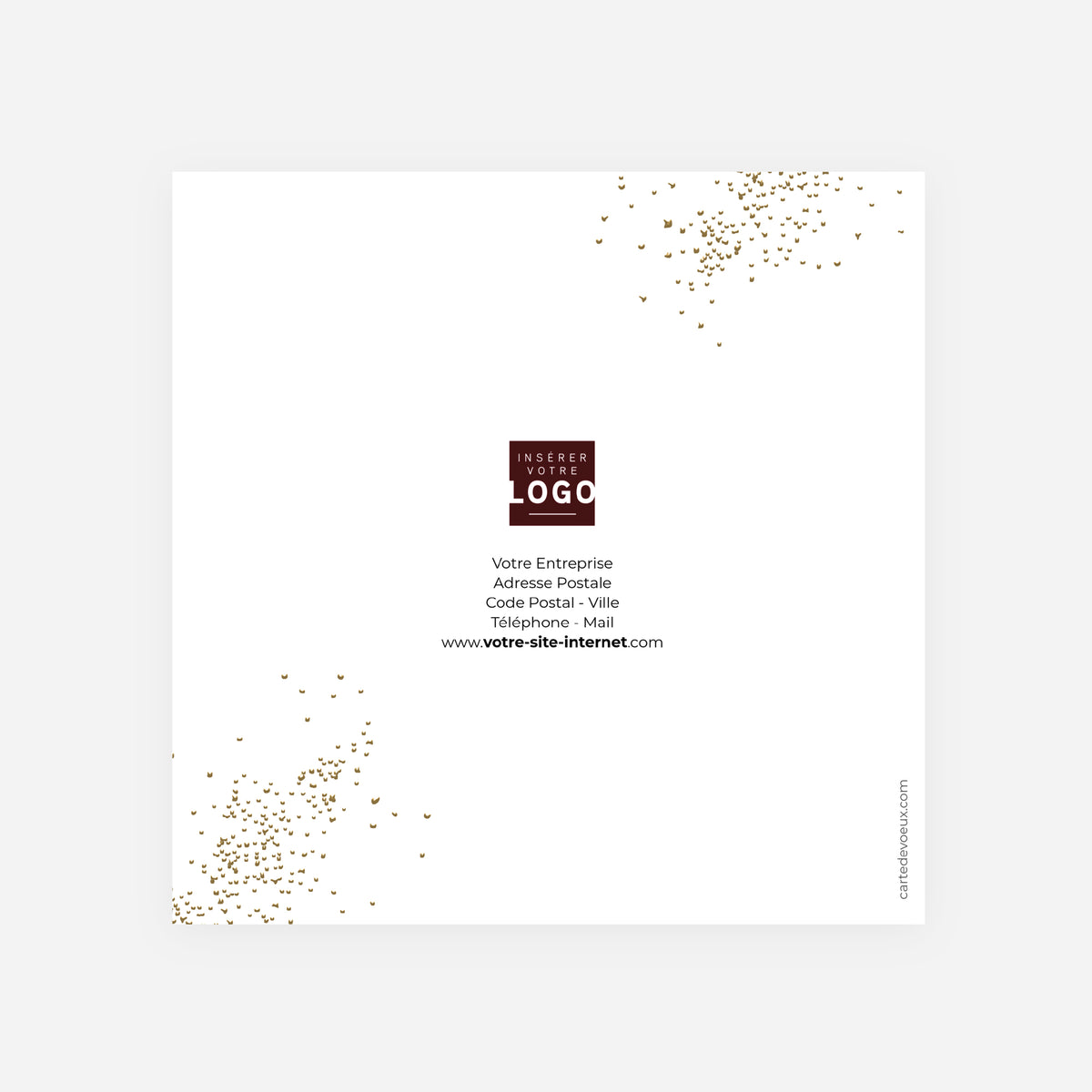 Prestige de Noël | Vœux professionnels • Carte de voeux dorure • Carré double photo N° 3