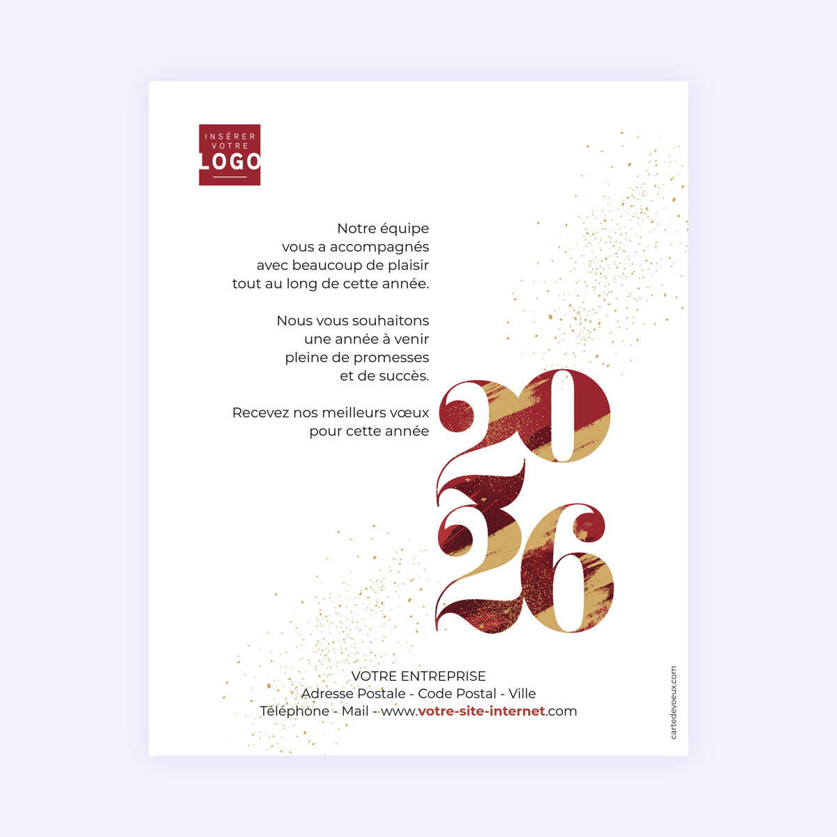 Bordeaux & Or | Vœux professionnels • Carte virtuelle • eCard Image photo N° 1