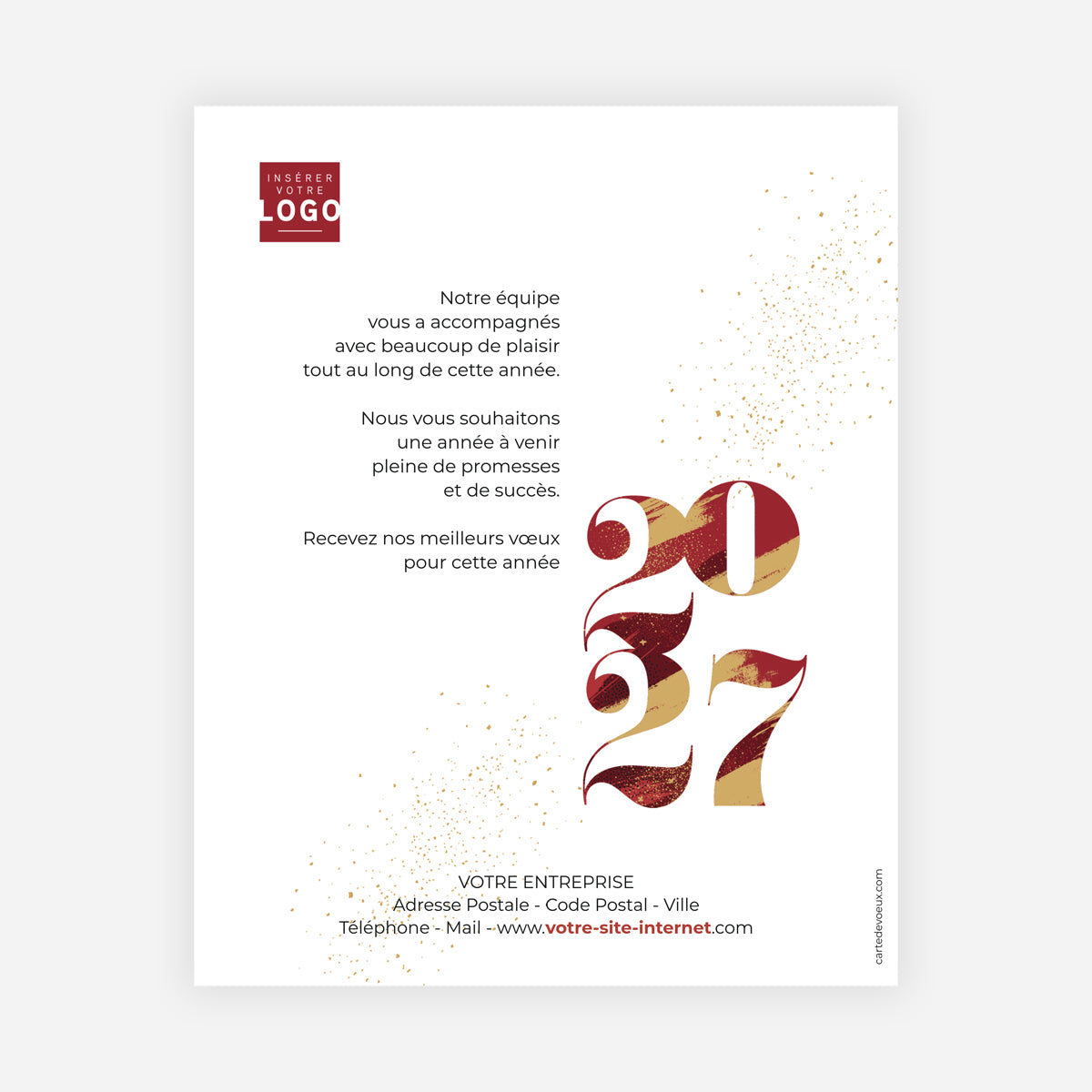 Bordeaux & Or | Vœux professionnels • Carte virtuelle • eCard Image photo N° 1