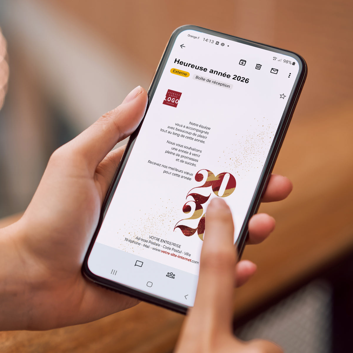 Bordeaux & Or | Vœux professionnels • Carte virtuelle • eCard Image photo N° 2