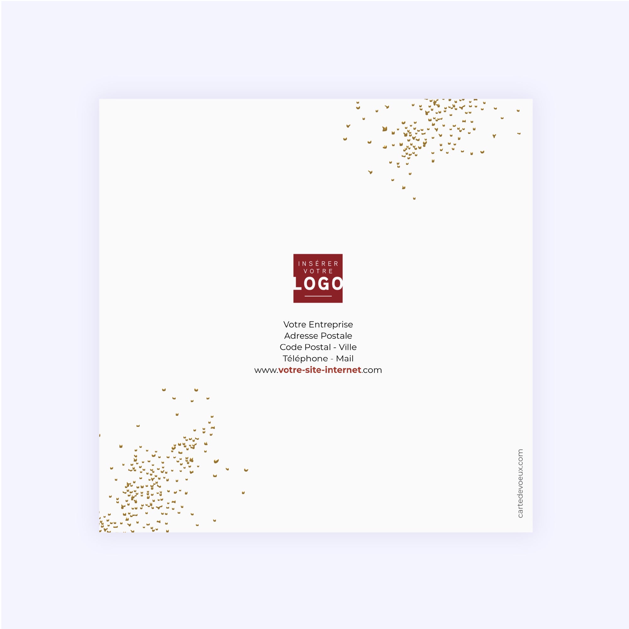 Bordeaux & Or | Vœux professionnels • Carte de voeux dorure • Carré double photo N° 3