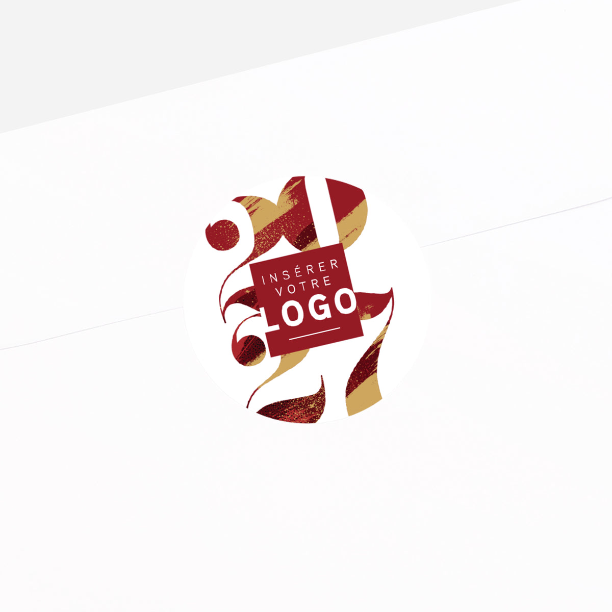 Bordeaux & Or | Vœux professionnels • Sticker • Rond photo N° 2