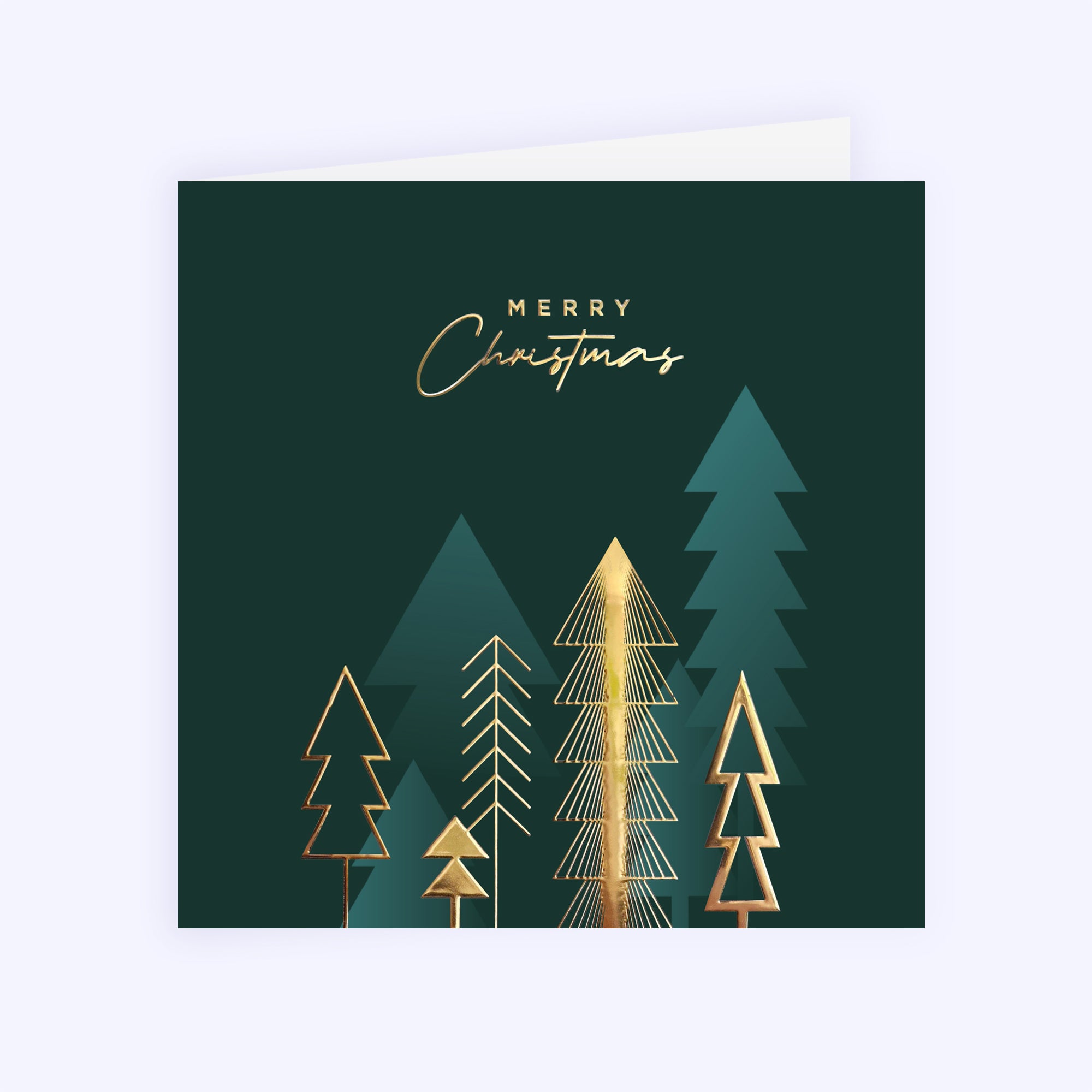 Sapins d’exception | Vœux professionnels • Carte de voeux dorure • Carré double photo N° 1