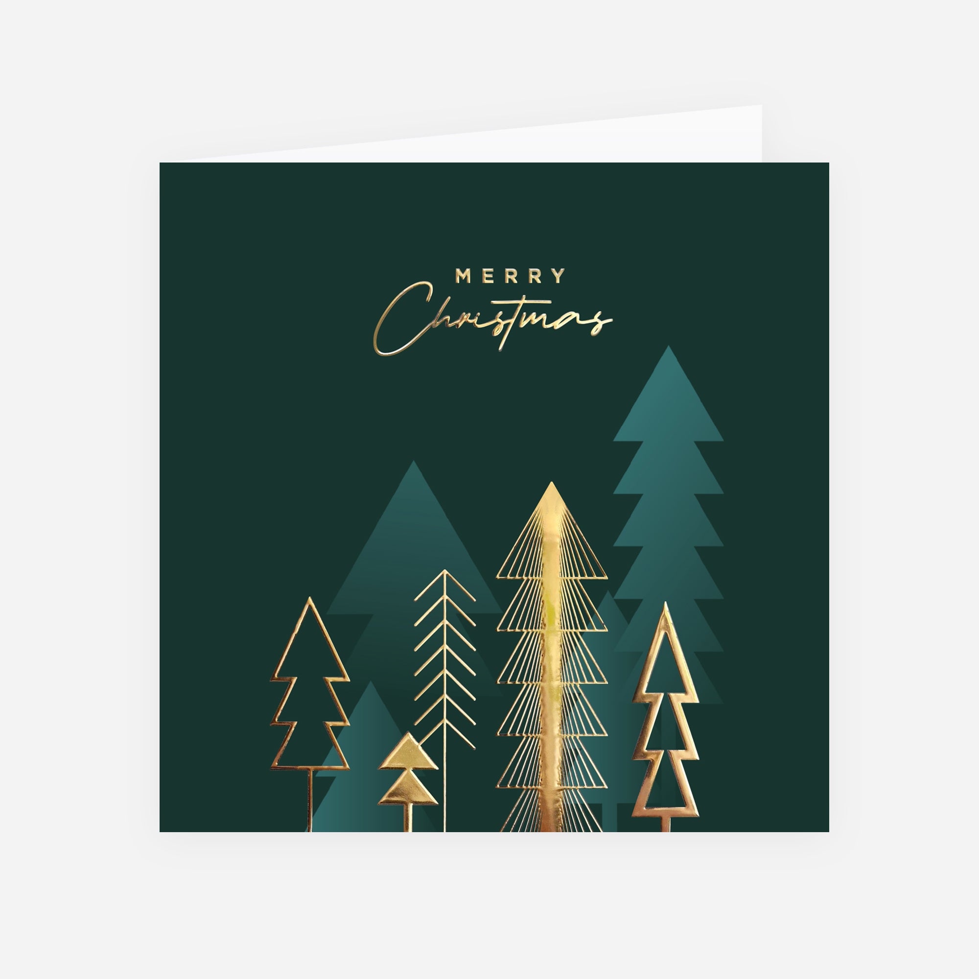 Sapins d’exception | Vœux professionnels • Carte de voeux dorure • Carré double photo N° 1
