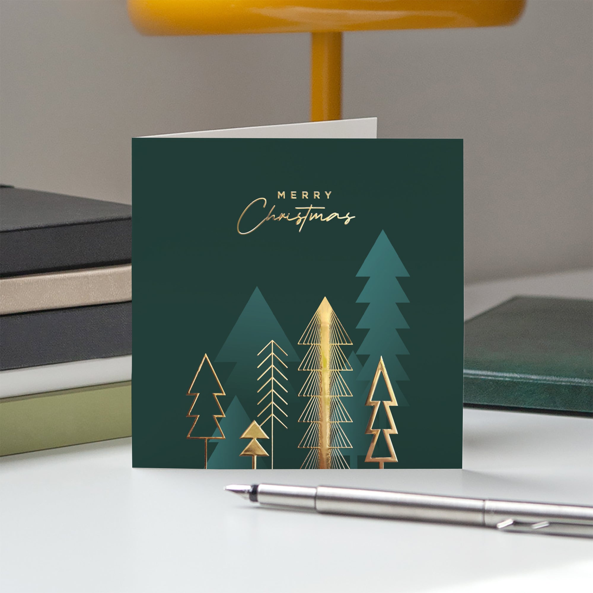 Sapins d’exception | Vœux professionnels • Carte de voeux dorure • Carré double photo N° 5