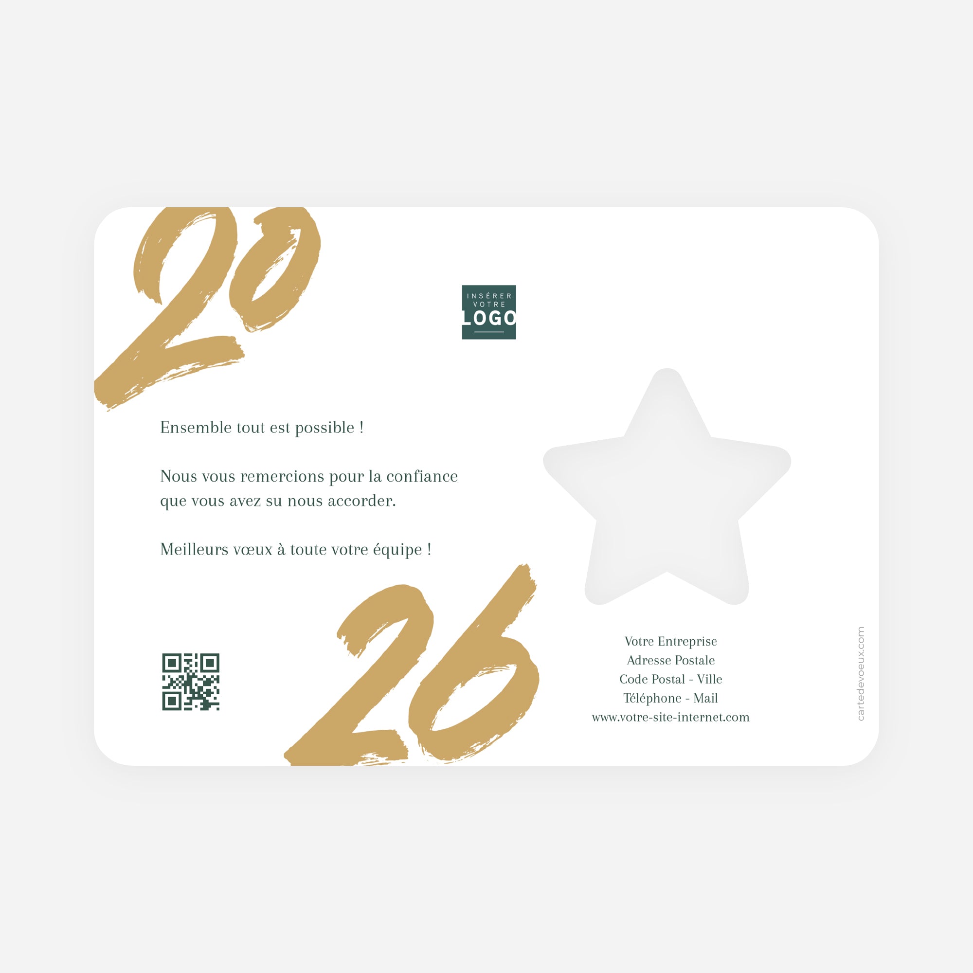 Dorures d’avenir | Vœux professionnels • Carte de voeux dorure • Horizontal étoile photo N° 2
