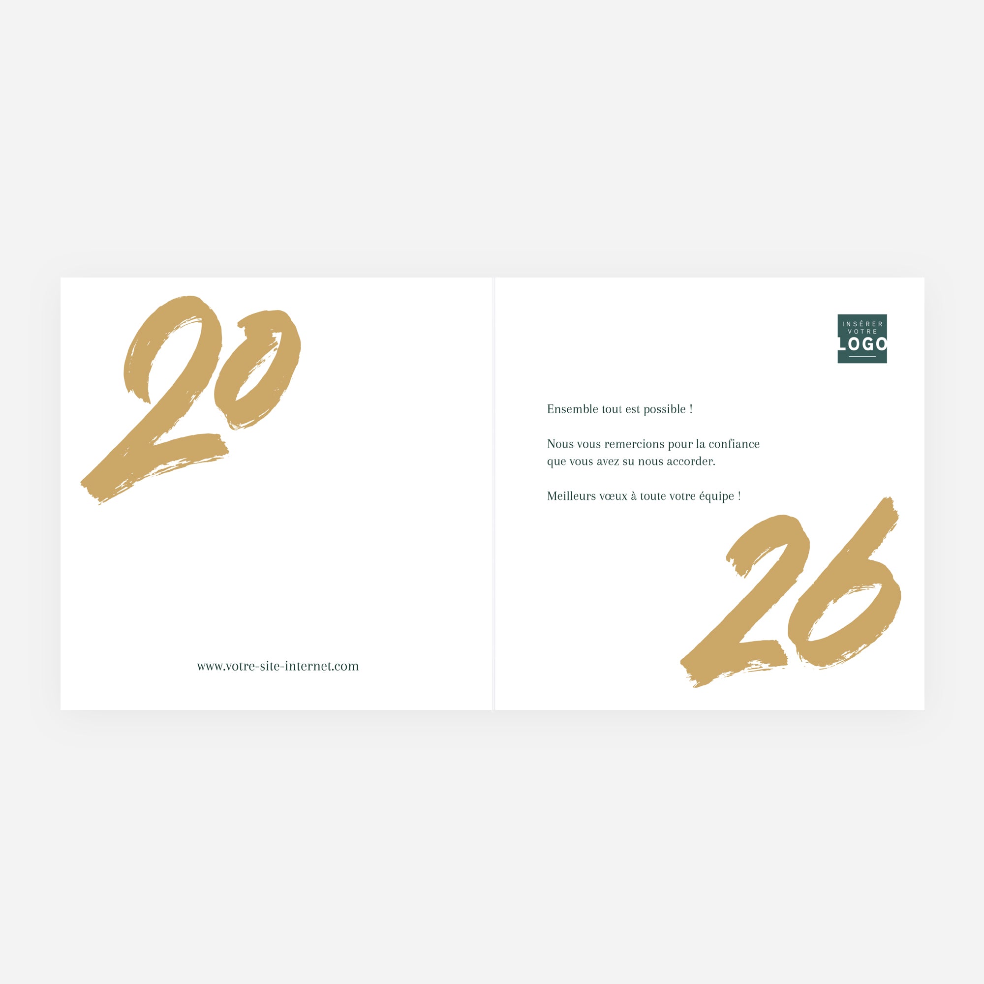 Dorures d’avenir | Vœux professionnels • Carte de voeux dorure • Carré double photo N° 2