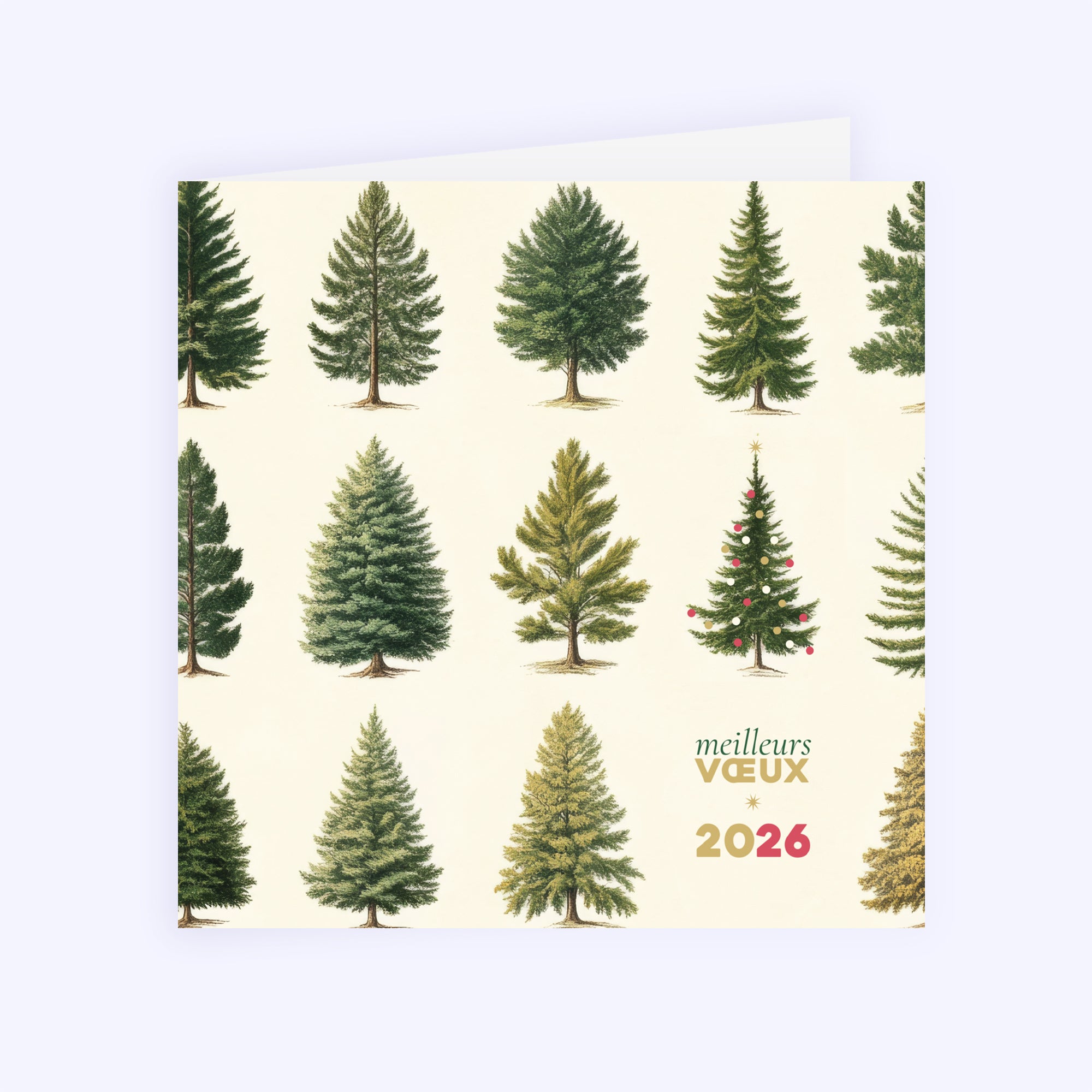 Multi sapins | Vœux professionnels • Carte de voeux • Carré double photo N° 1