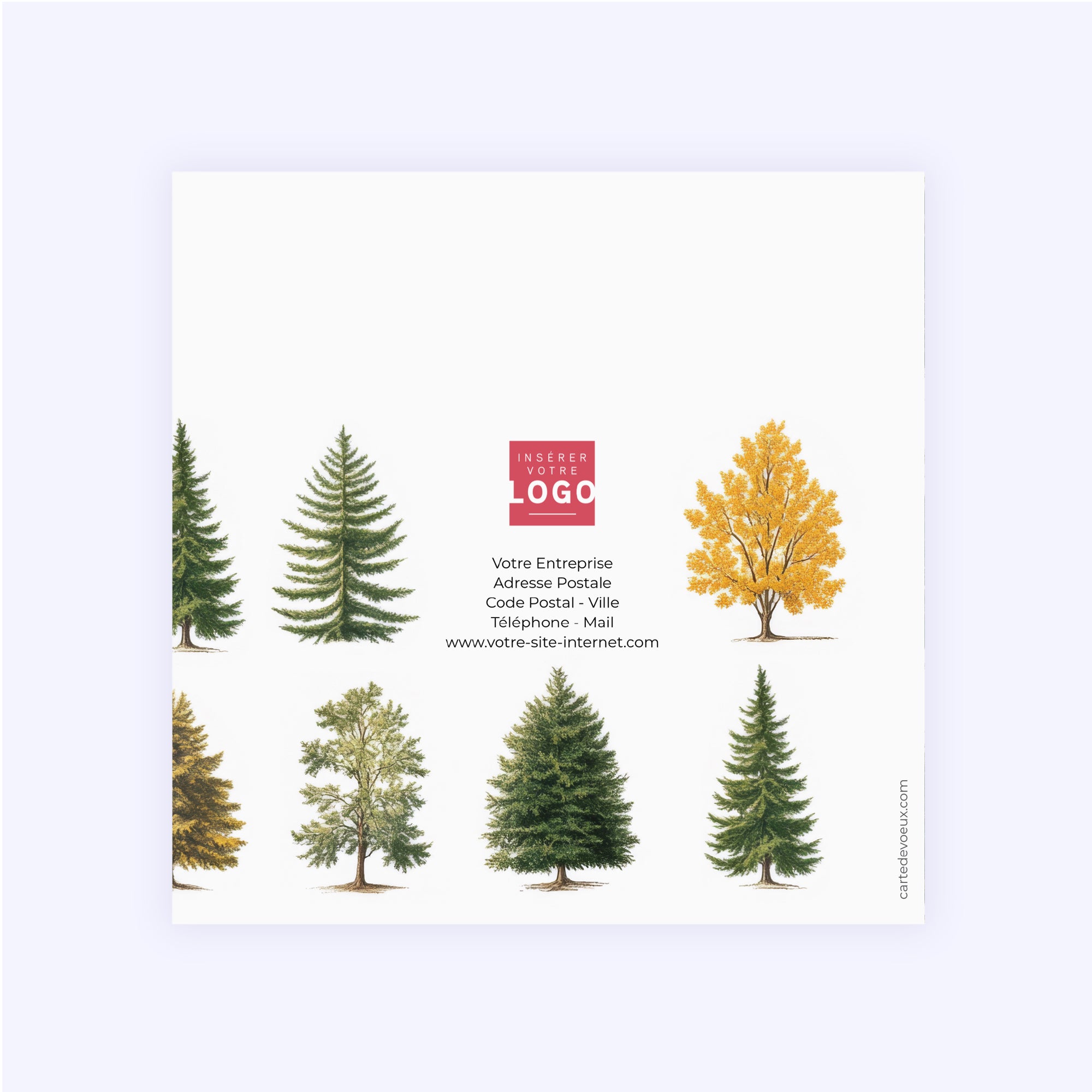 Multi sapins | Vœux professionnels • Carte de voeux • Carré double photo N° 3
