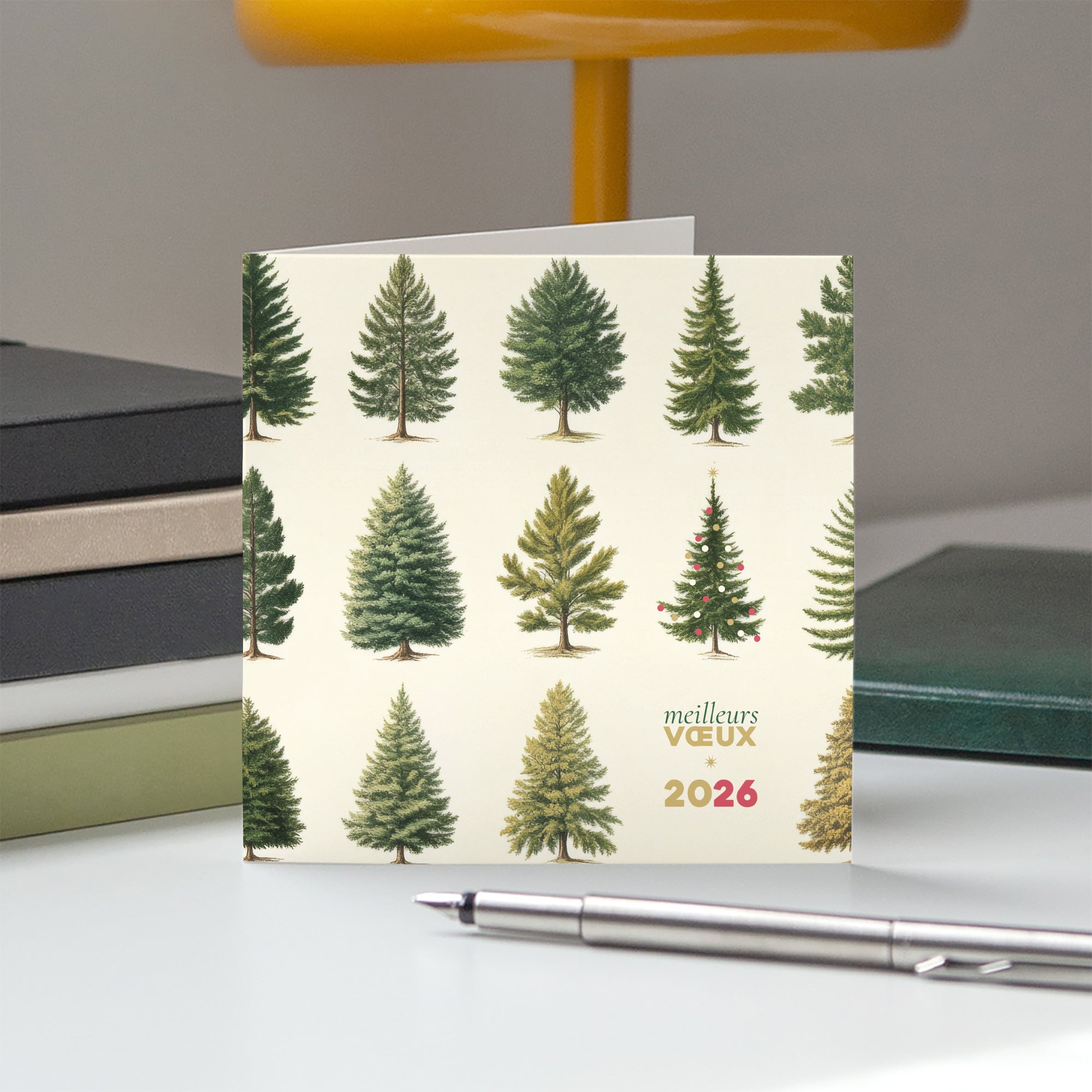 Multi sapins | Vœux professionnels • Carte de voeux • Carré double photo N° 5