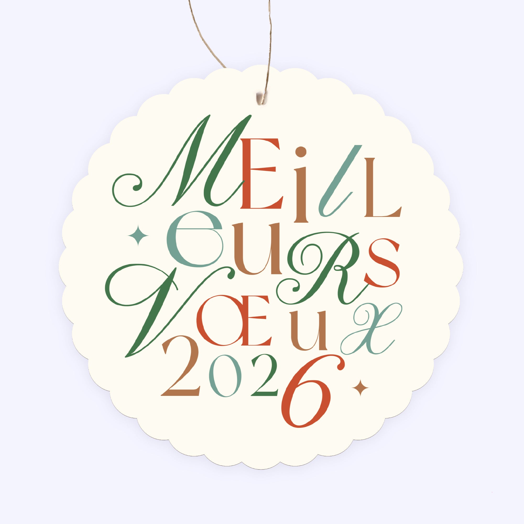 Multi typos | Vœux professionnels • Boule de Noël papier • Ronde photo N° 1