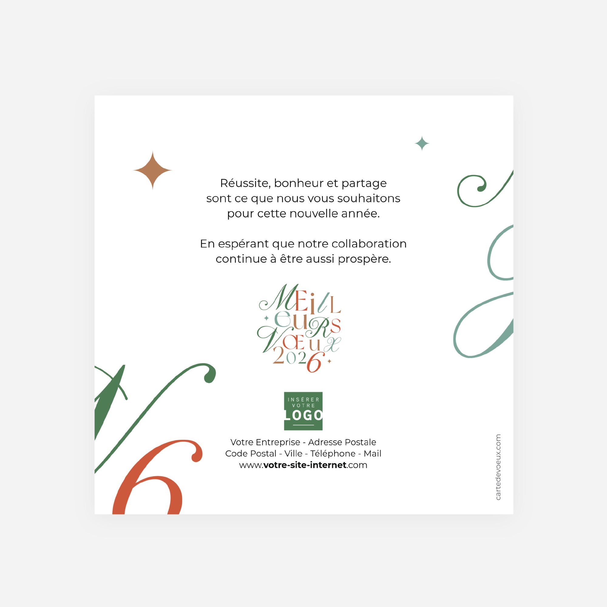 Multi typos | Vœux professionnels • Carte de voeux • Carré photo N° 2