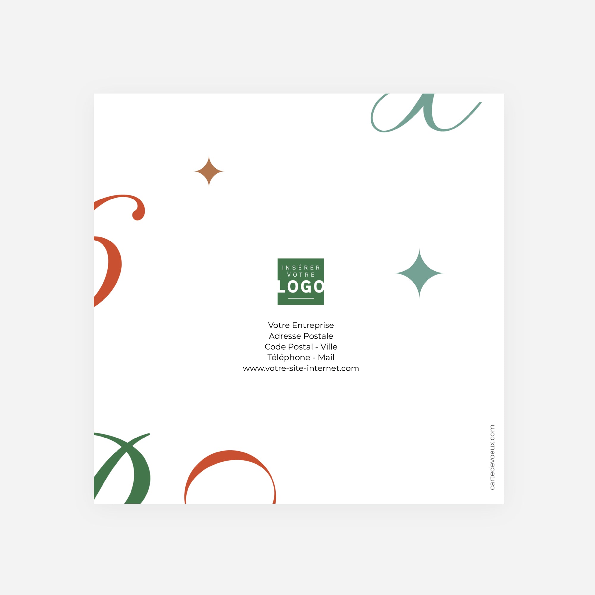 Multi typos | Vœux professionnels • Carte de voeux • Carré double photo N° 3