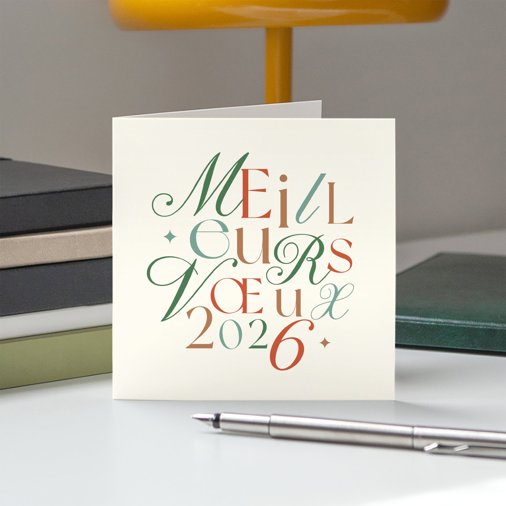 Multi typos | Vœux professionnels • Carte de voeux • Carré double photo N° 5