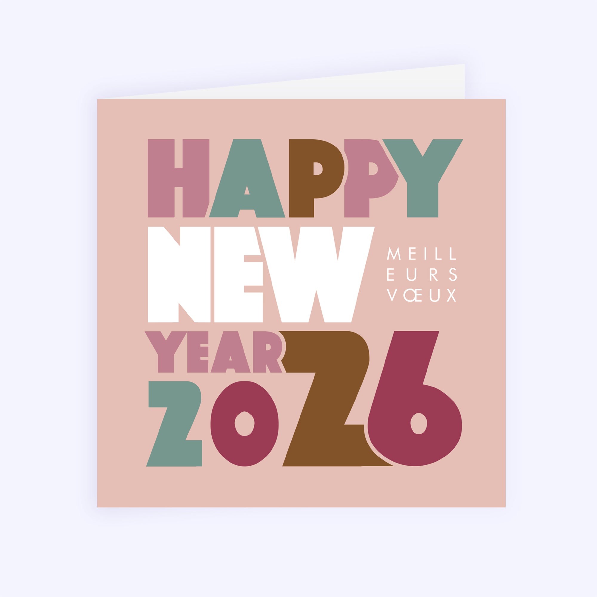 Big new year | Vœux professionnels • Carte de voeux • Carré double photo N° 1