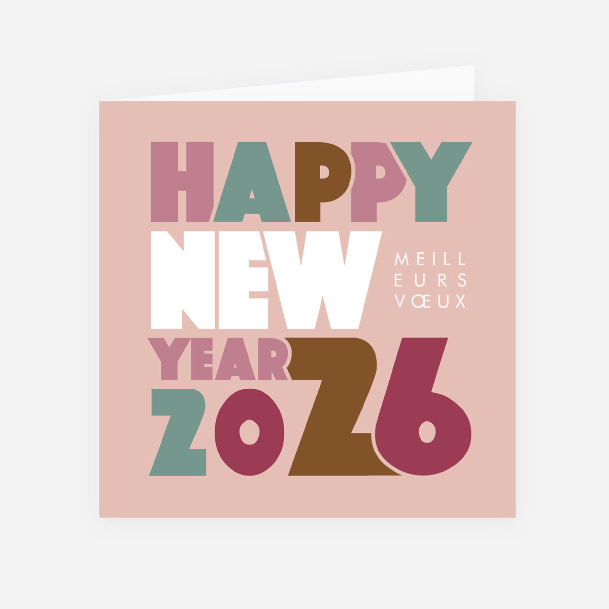 Big new year | Vœux professionnels • Carte de voeux • Carré double photo N° 1