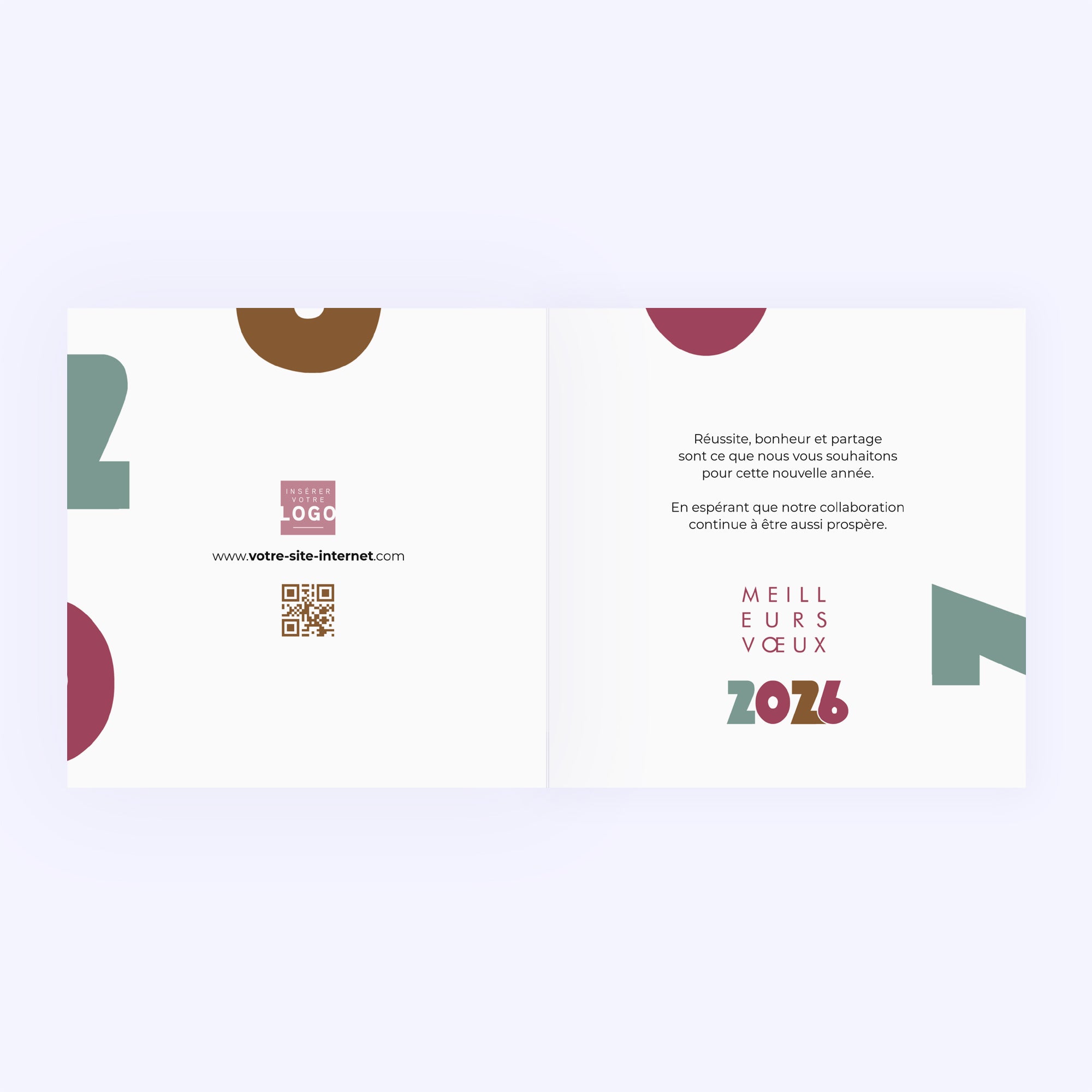 Big new year | Vœux professionnels • Carte de voeux • Carré double photo N° 2