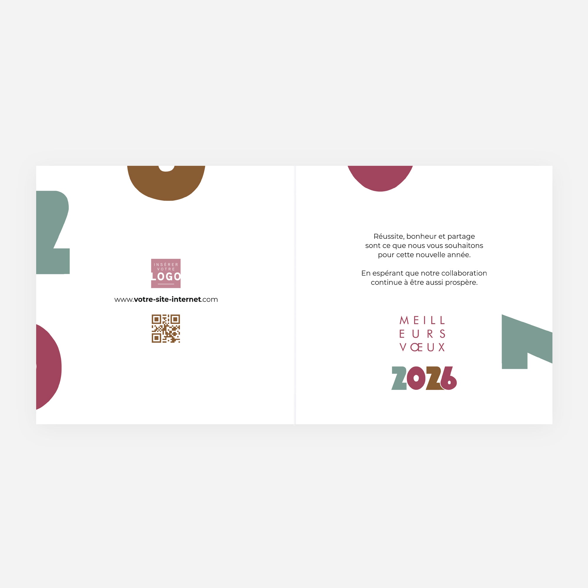 Big new year | Vœux professionnels • Carte de voeux • Carré double photo N° 2