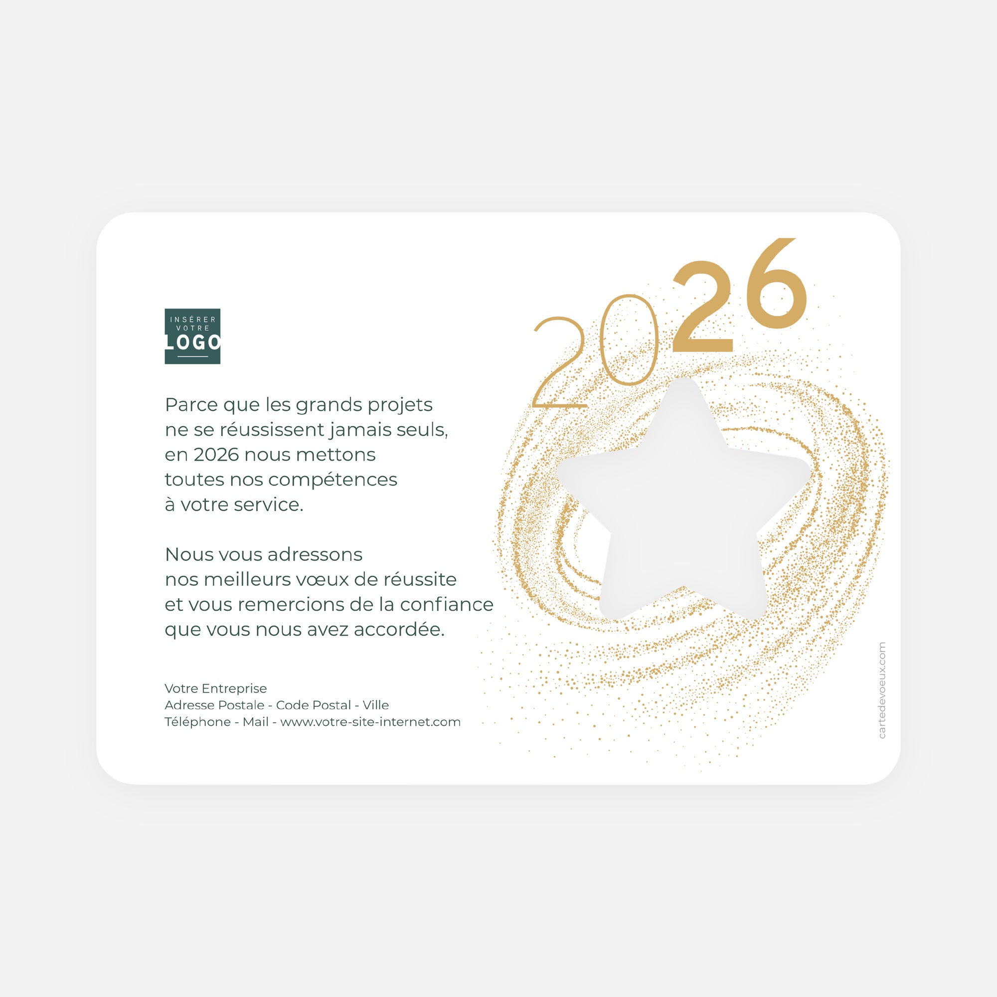 Tourbillon d'or | Vœux professionnels • Carte de voeux dorure • Horizontal étoile photo N° 2