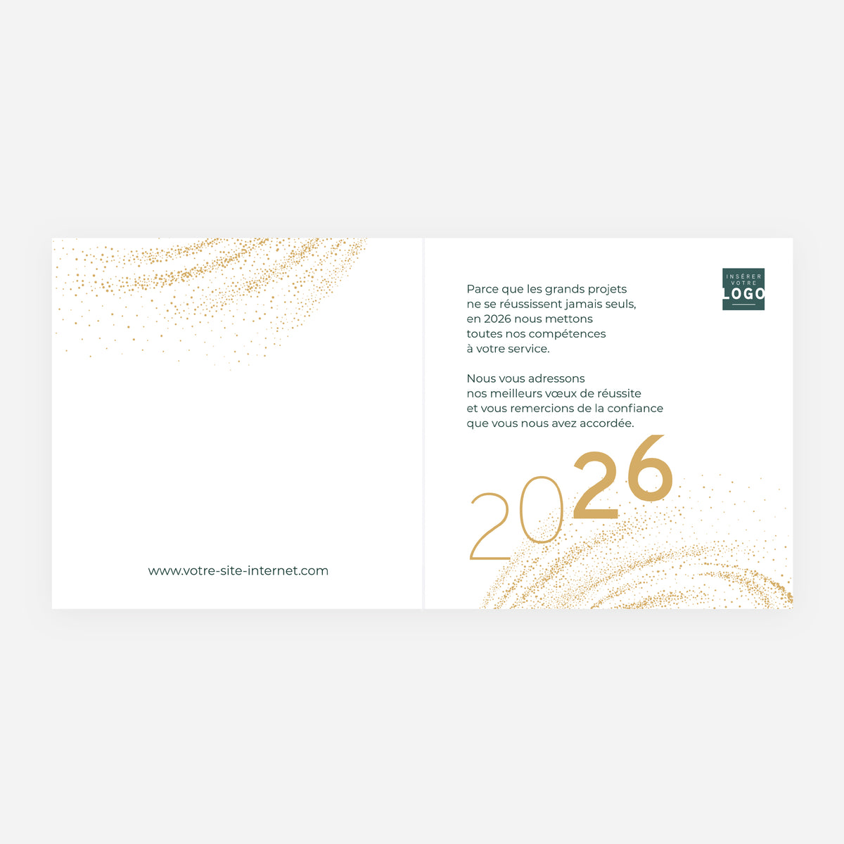 Tourbillon d'or | Vœux professionnels • Carte de voeux dorure • Carré double photo N° 2