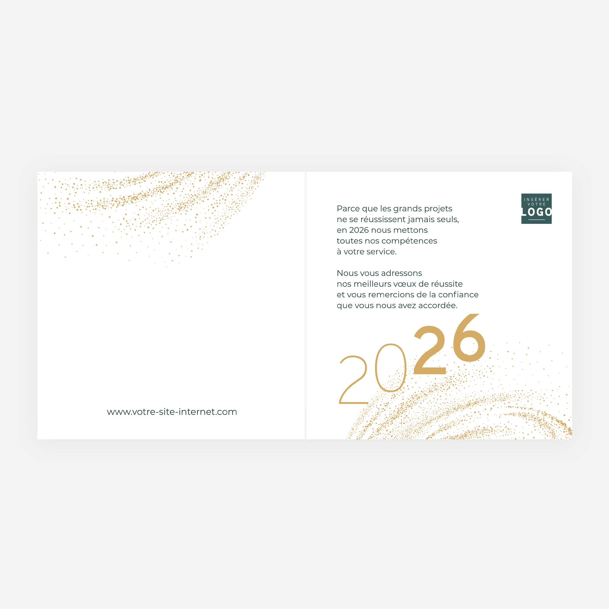 Tourbillon d'or | Vœux professionnels • Carte de voeux dorure • Carré double photo N° 2