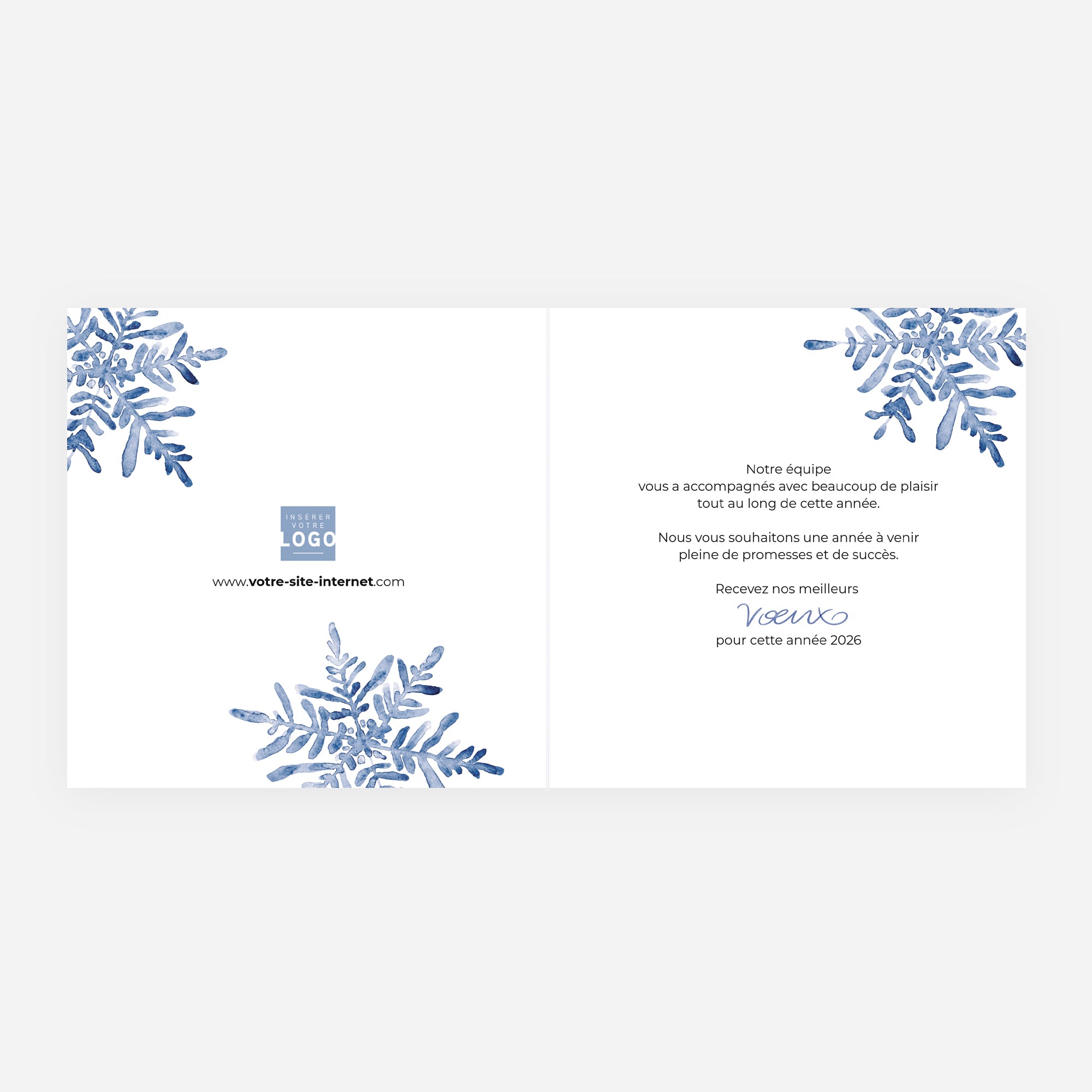 Étoile de givre | Vœux professionnels • Carte de voeux • Carré double photo N° 2