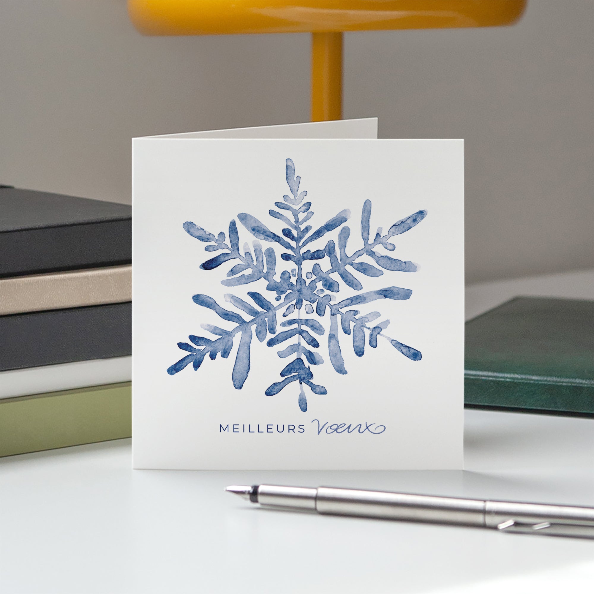 Étoile de givre | Vœux professionnels • Carte de voeux • Carré double photo N° 5