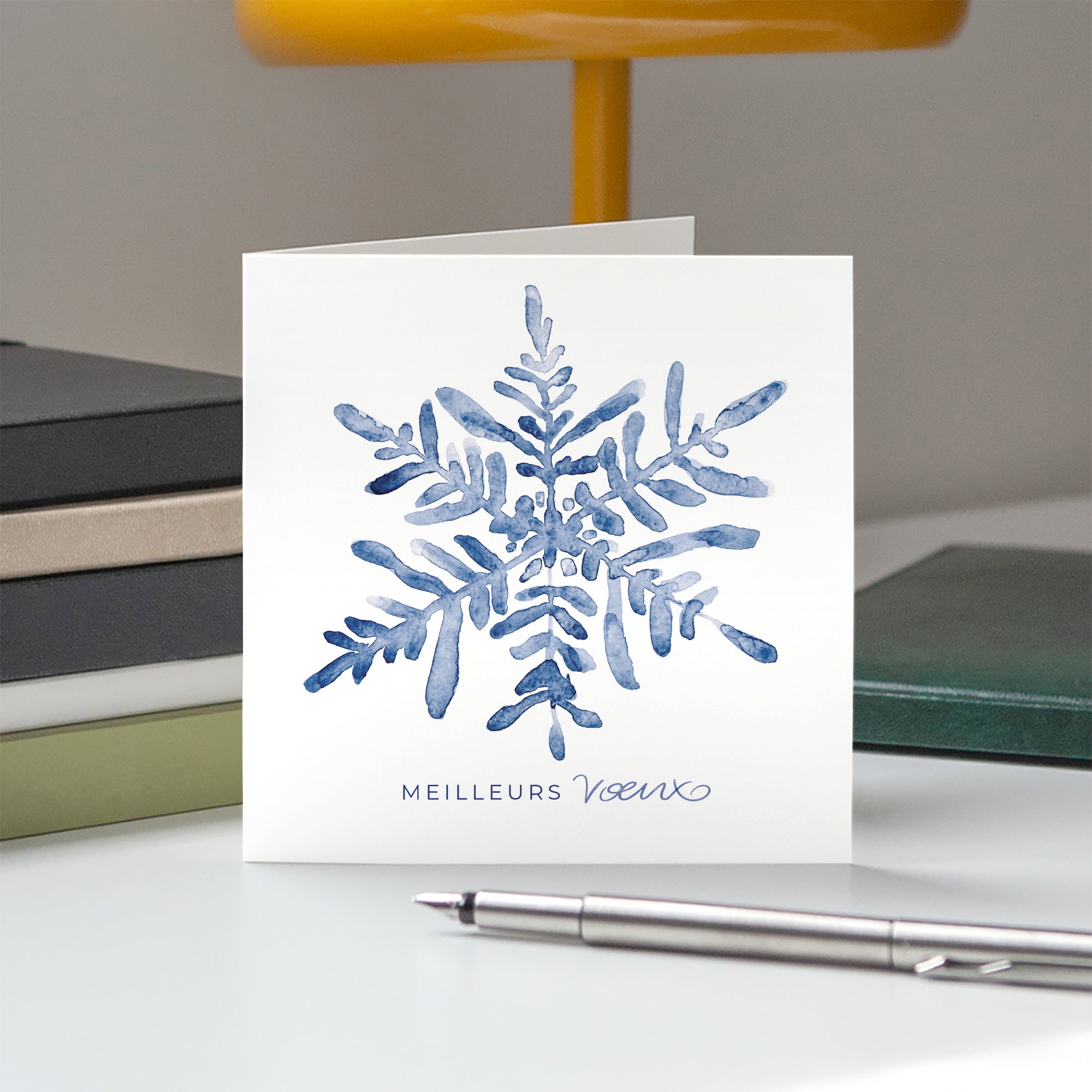 Étoile de givre | Vœux professionnels • Carte de voeux • Carré double photo N° 5