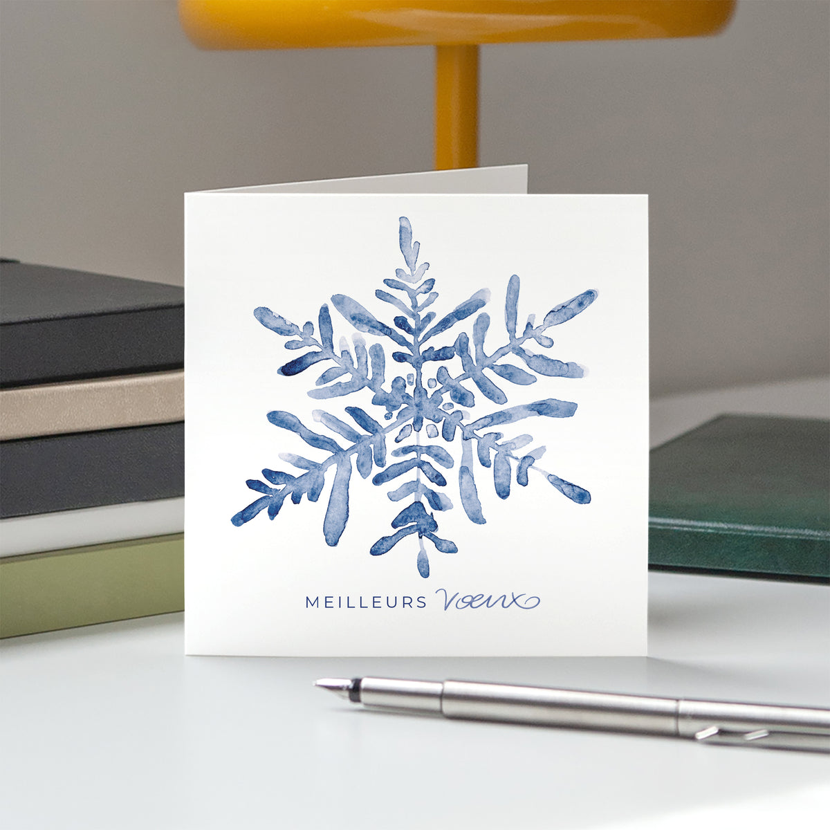 Étoile de givre | Vœux professionnels • Carte de voeux • Carré double photo N° 5