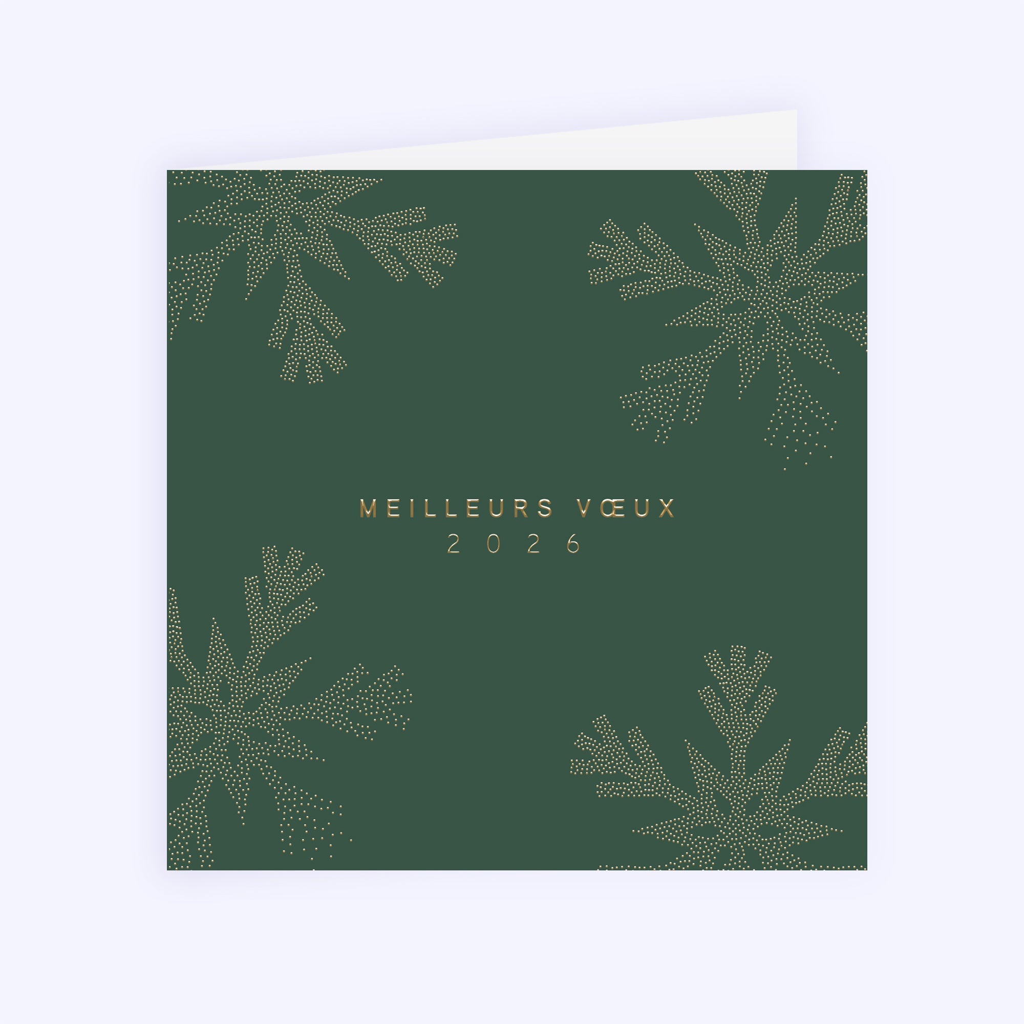 Flocons précieux | Vœux professionnels • Carte de voeux dorure • Carré double photo N° 1