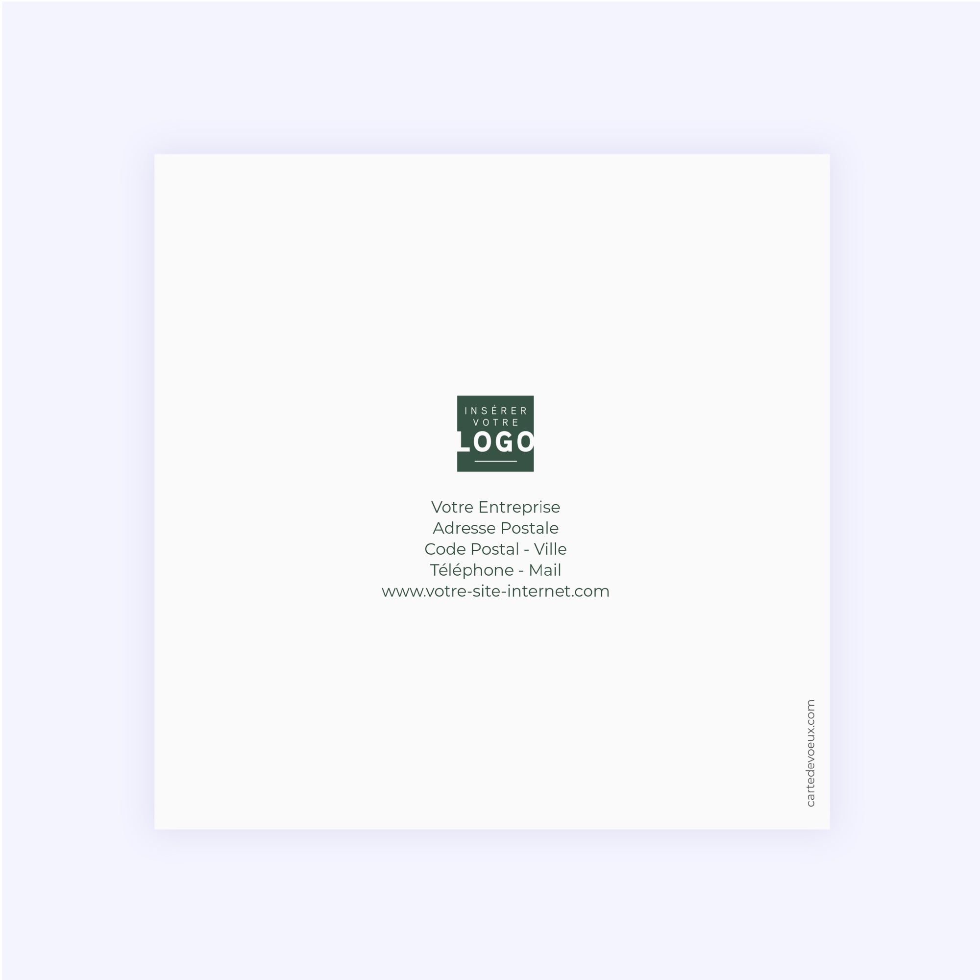 Flocons précieux | Vœux professionnels • Carte de voeux dorure • Carré double photo N° 3
