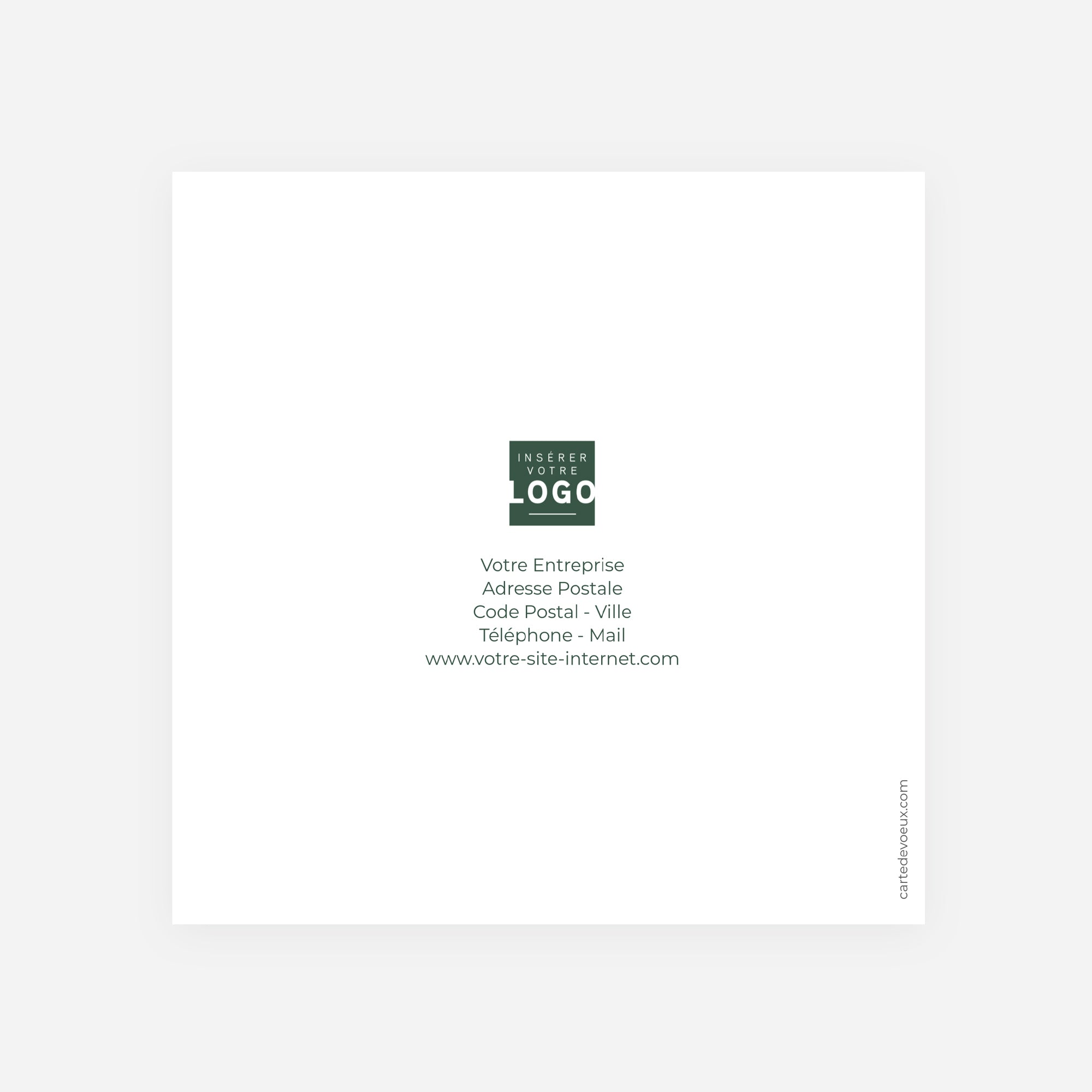 Flocons précieux | Vœux professionnels • Carte de voeux dorure • Carré double photo N° 3
