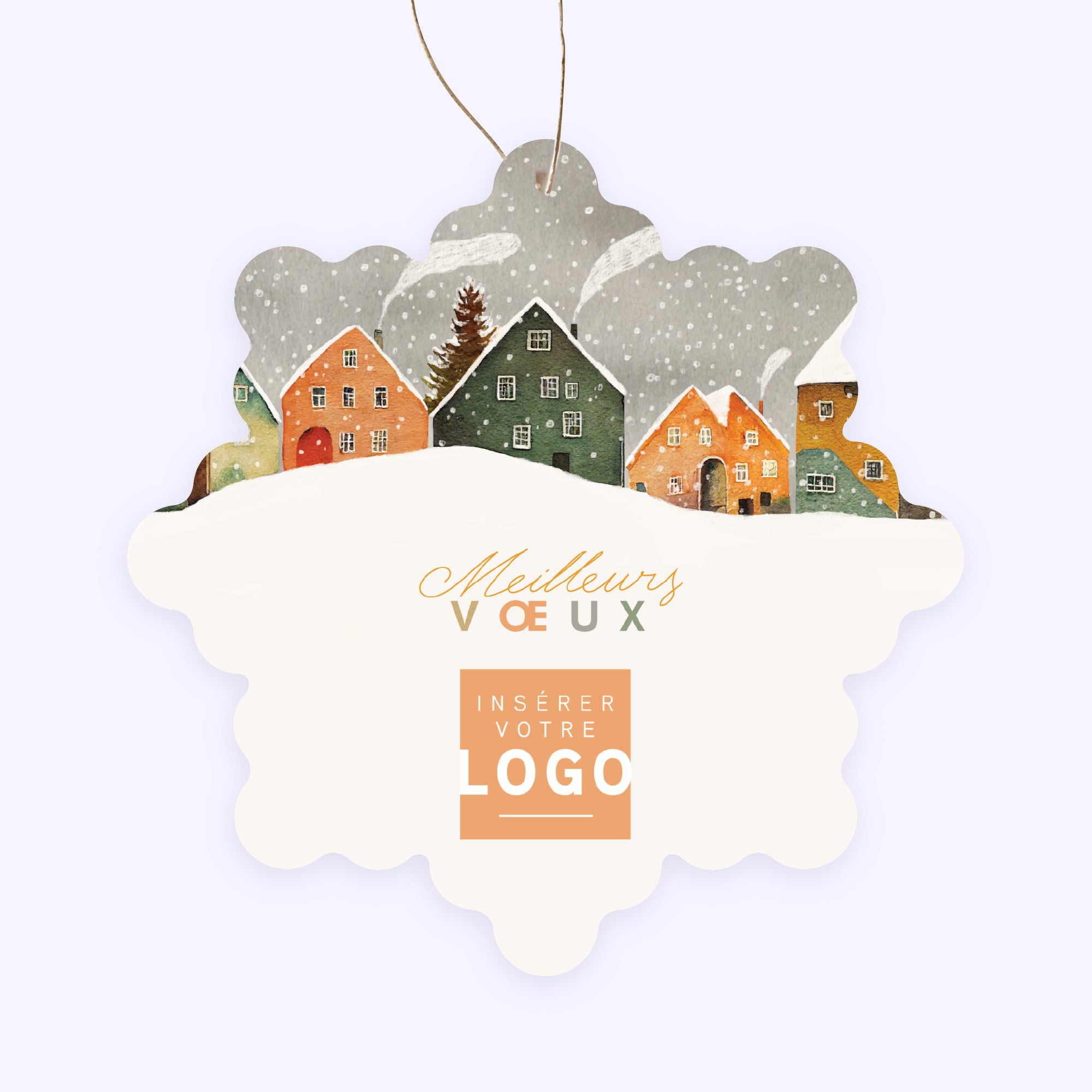 Neigeville | Vœux professionnels • Boule de Noël papier • Flocon photo N° 1
