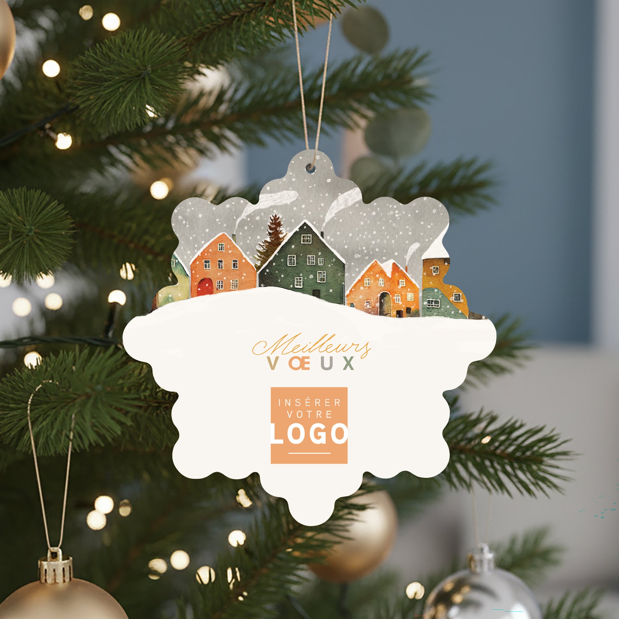 Neigeville | Vœux professionnels • Boule de Noël papier • Flocon photo N° 4