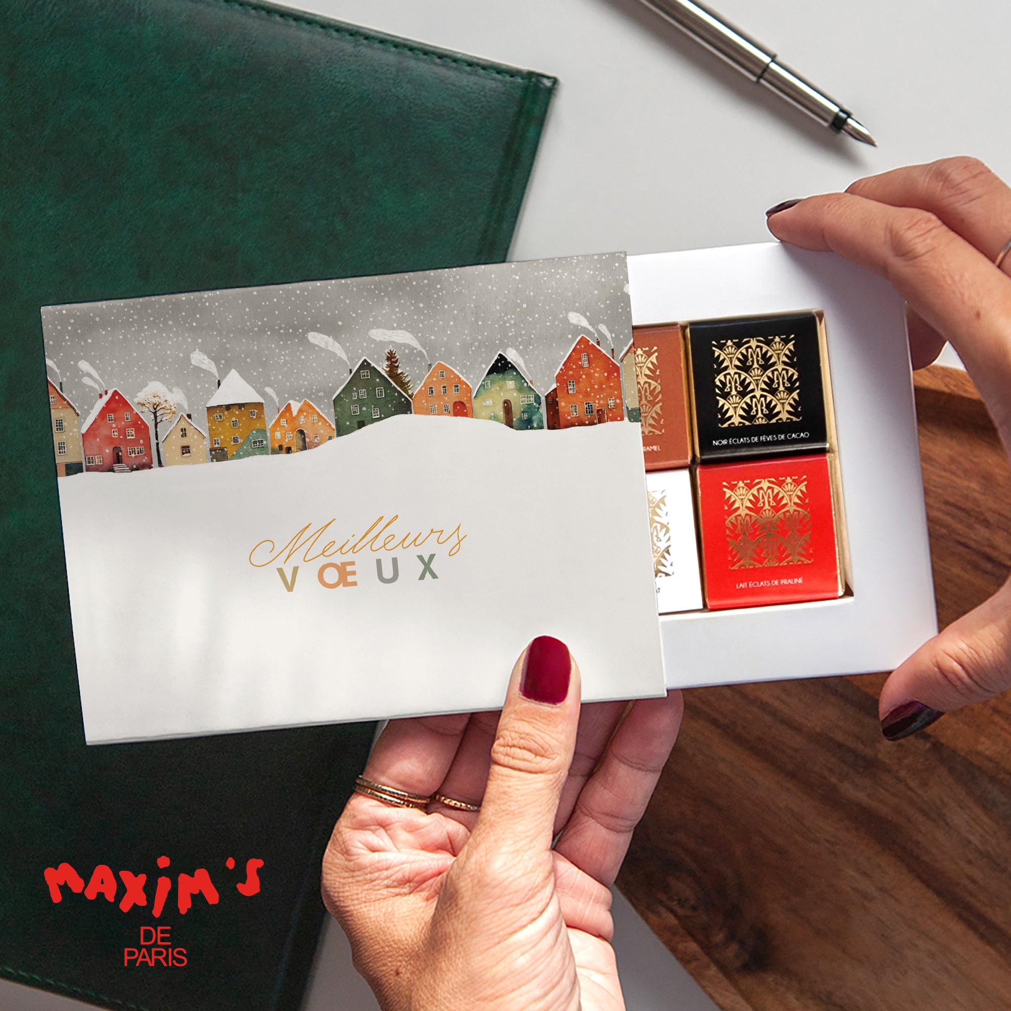 Neigeville | Vœux professionnels • Boite chocolat personnalisée • Maxim's de Paris photo N° 1