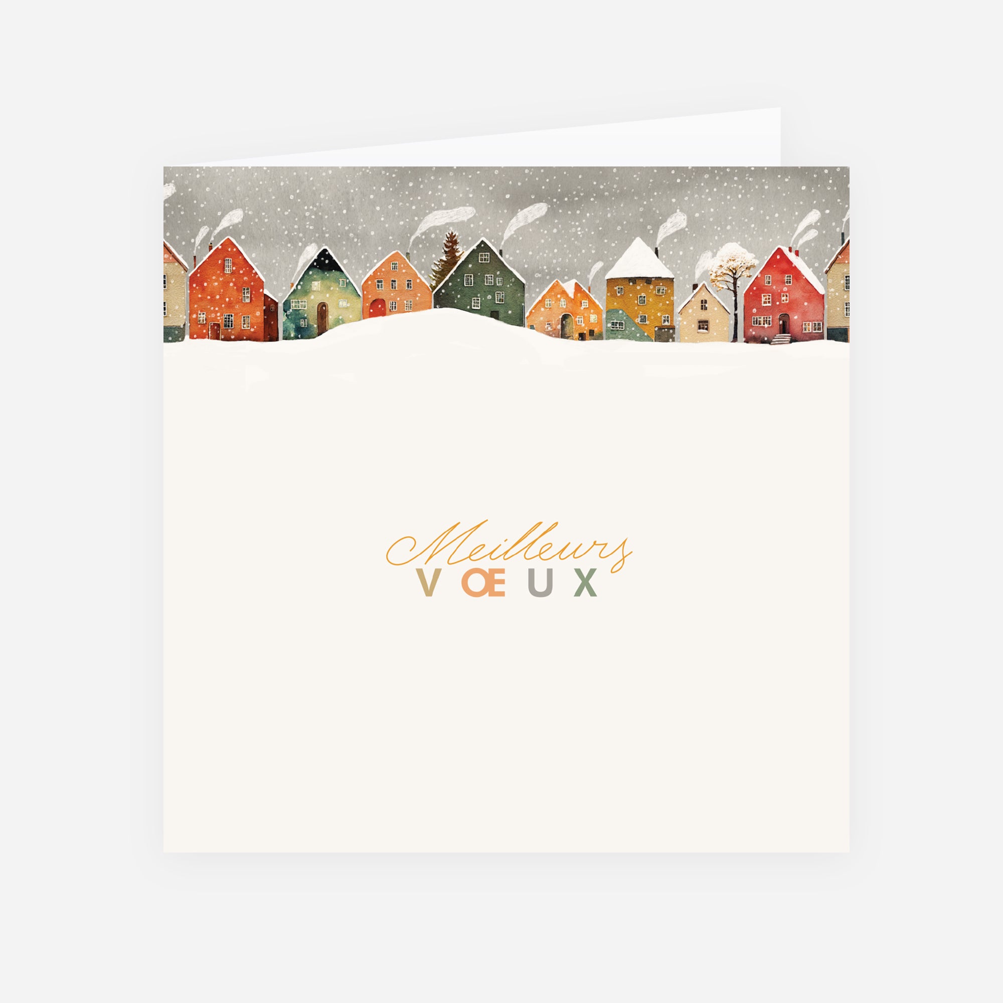 Neigeville | Vœux professionnels • Carte de voeux • Carré double photo N° 1