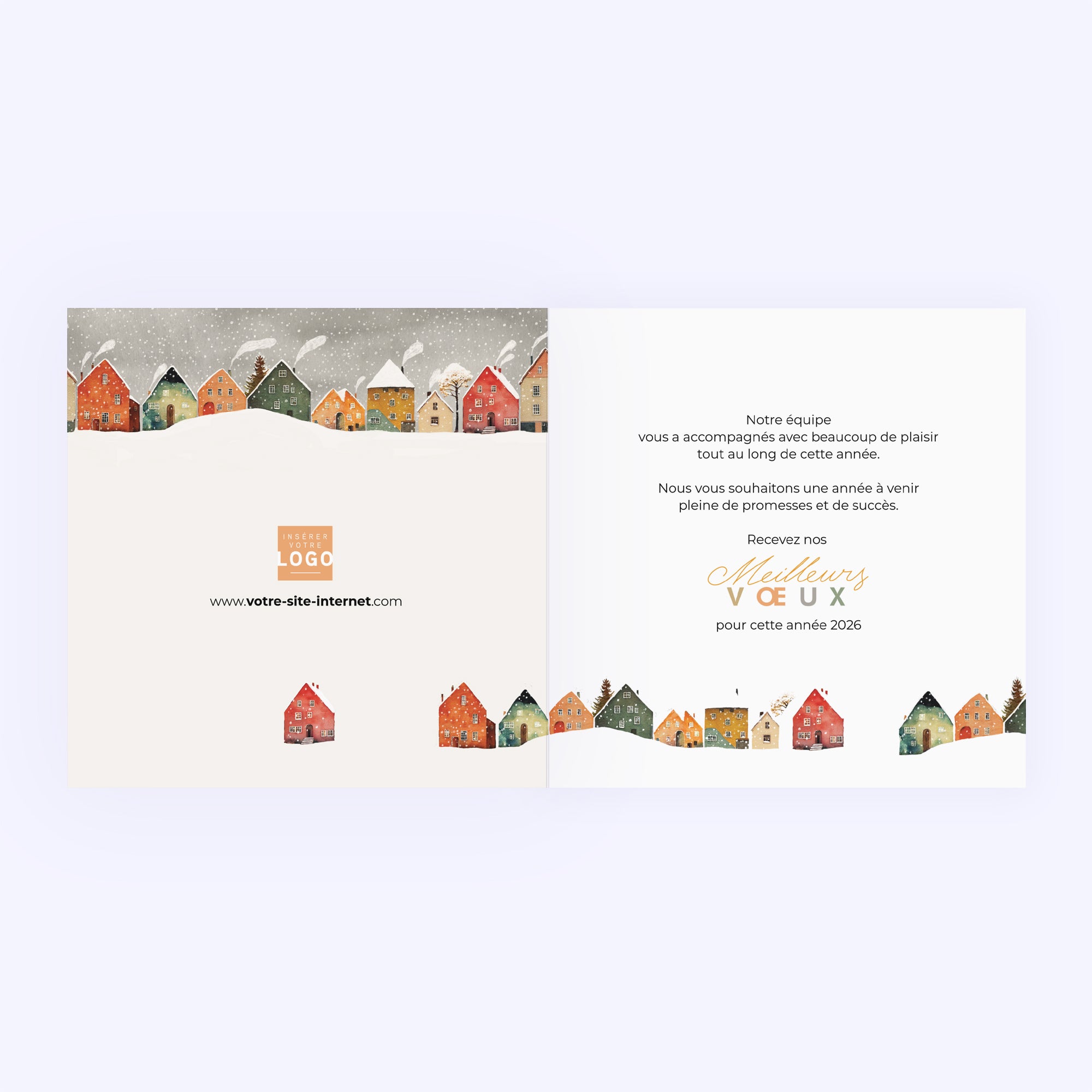 Neigeville | Vœux professionnels • Carte de voeux • Carré double photo N° 2