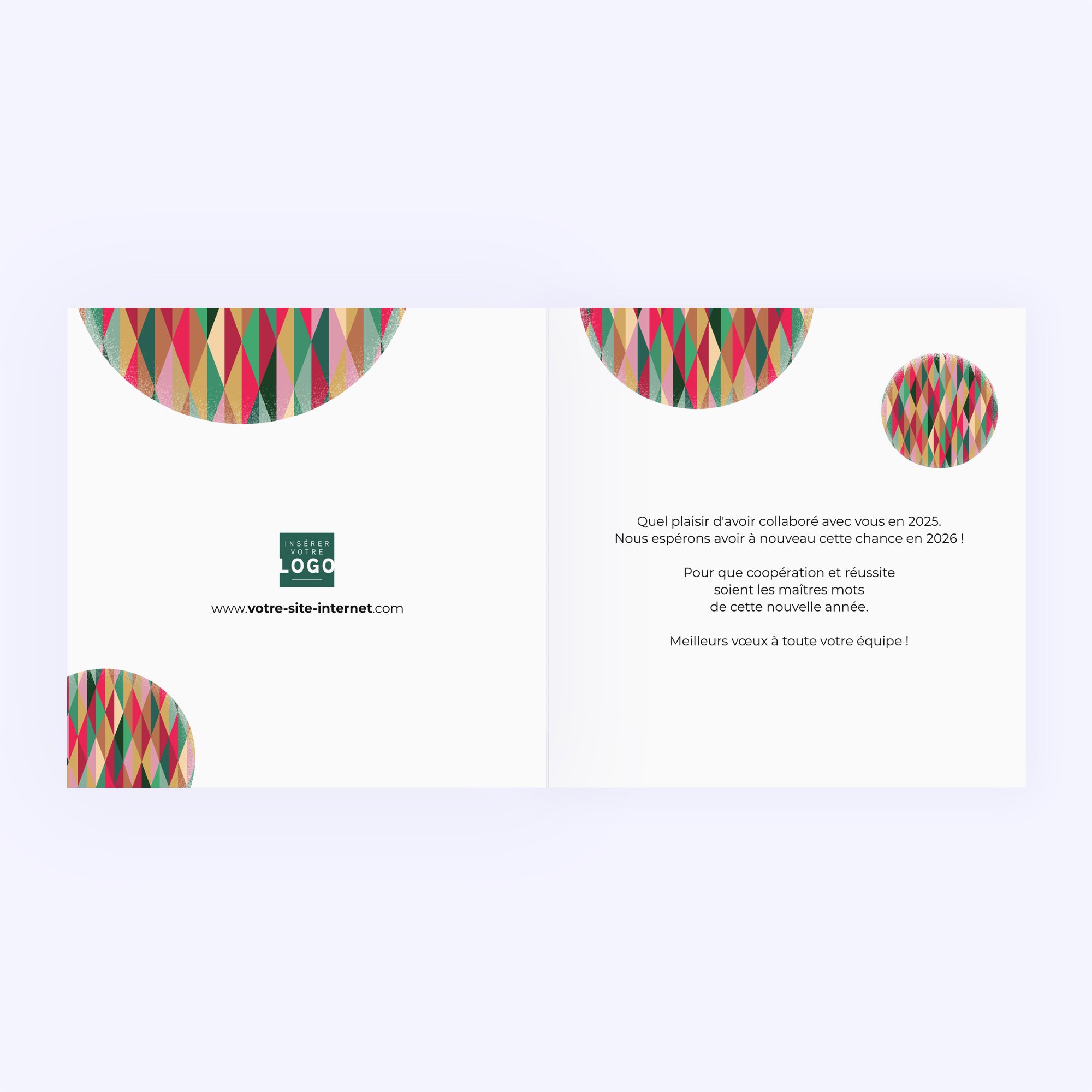Kaléidoscope de Noël | Vœux professionnels • Carte de voeux • Carré double photo N° 2