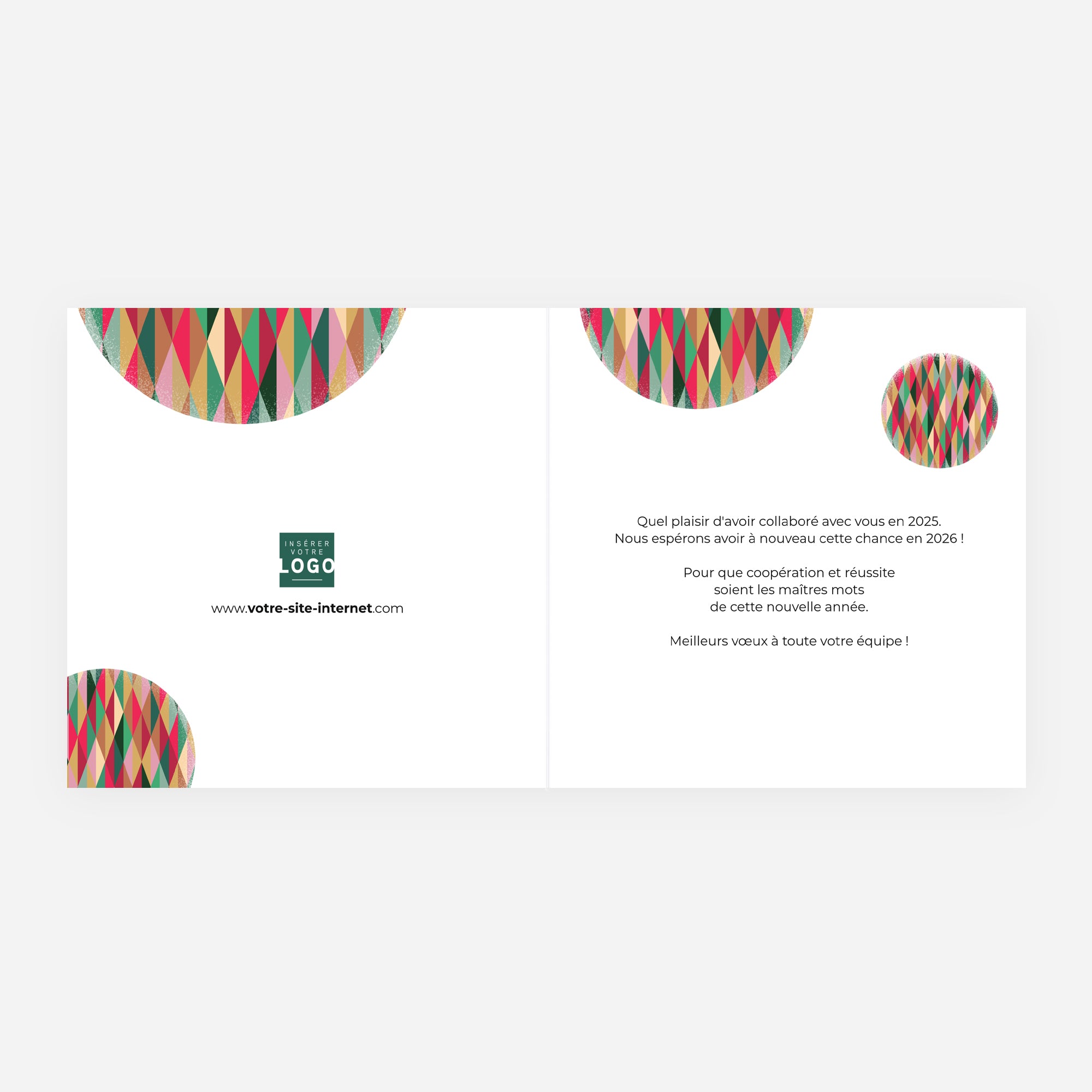 Kaléidoscope de Noël | Vœux professionnels • Carte de voeux • Carré double photo N° 2