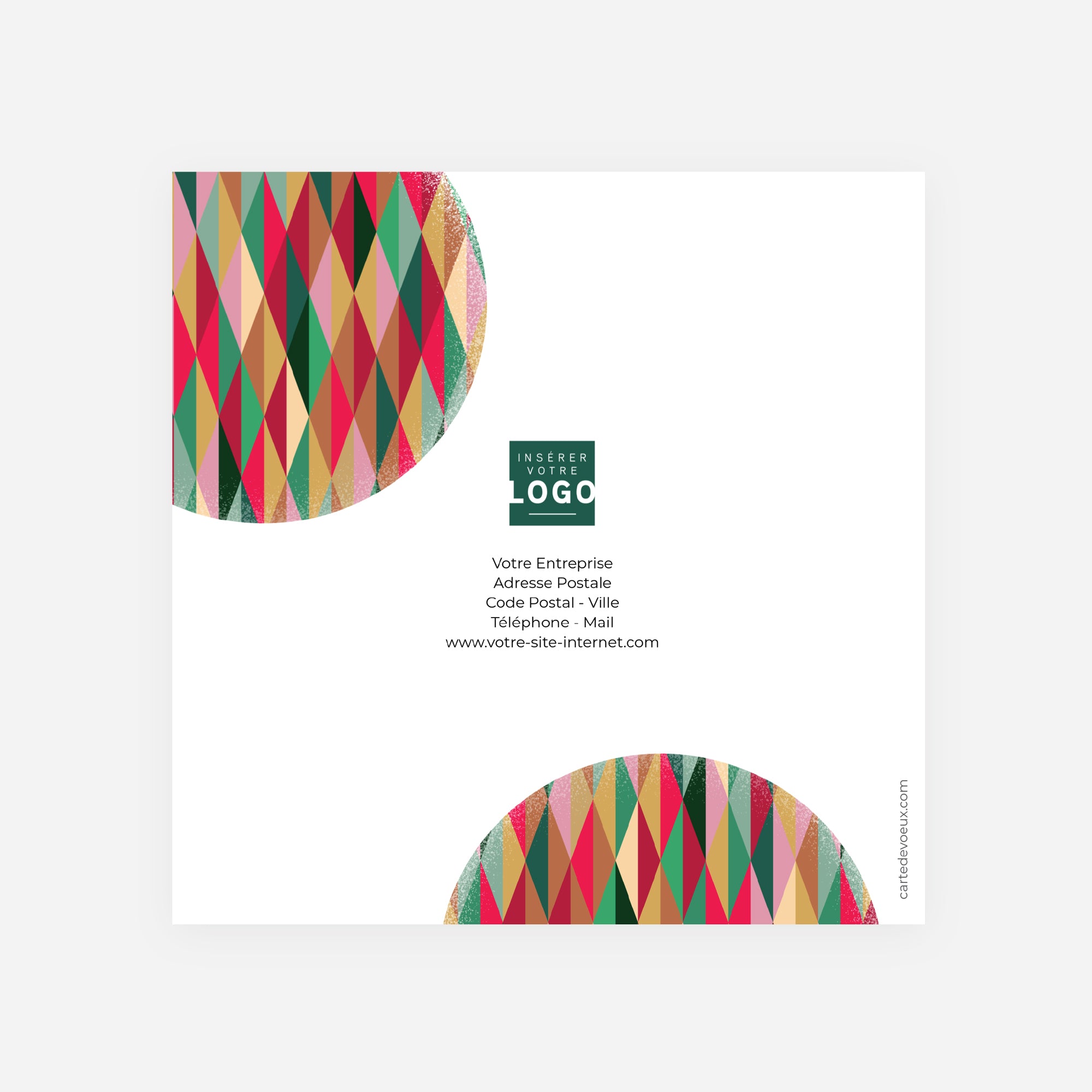 Kaléidoscope de Noël | Vœux professionnels • Carte de voeux • Carré double photo N° 3