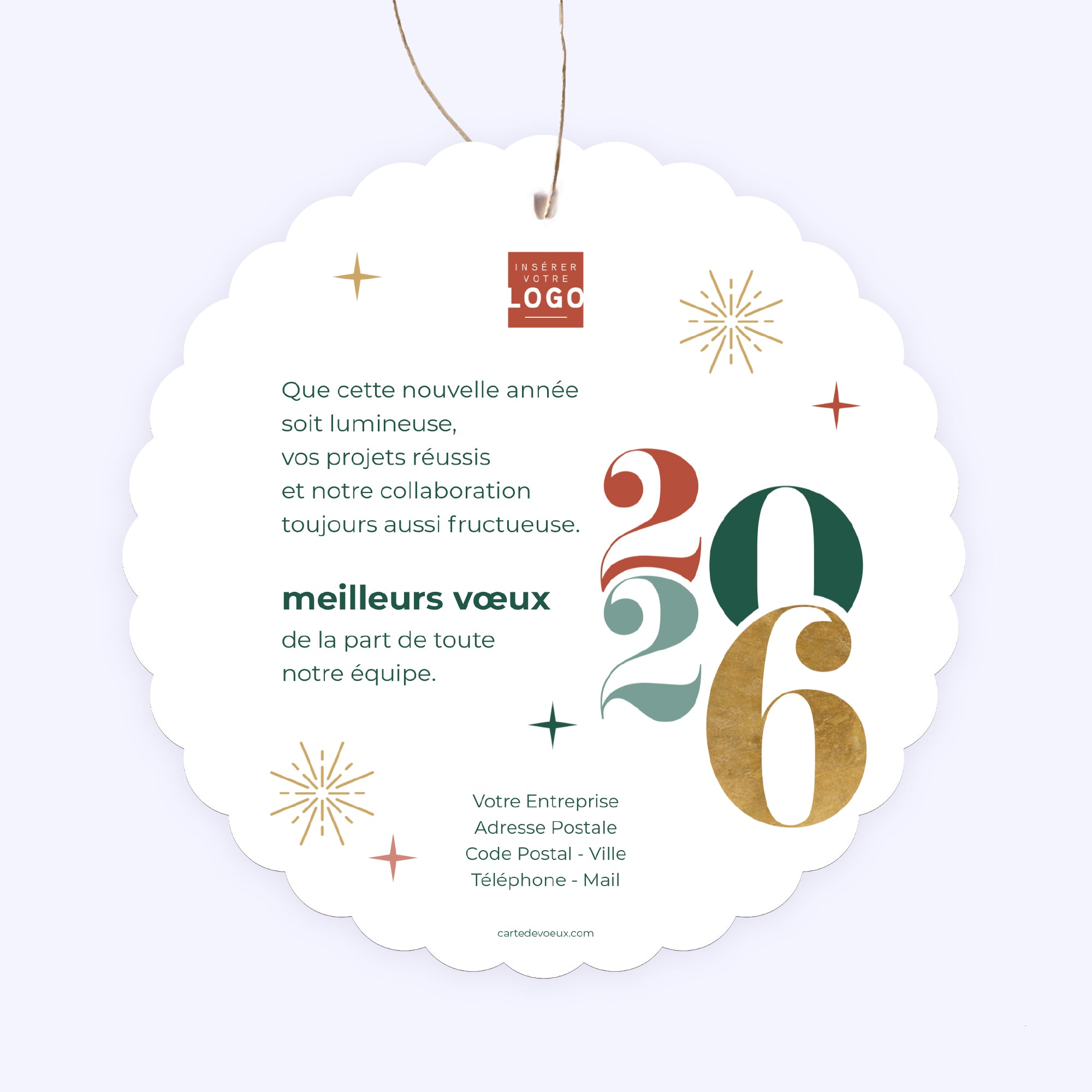 Cap sur l’Exceptionnel | Vœux professionnels • Boule de Noël papier • Ronde photo N° 2