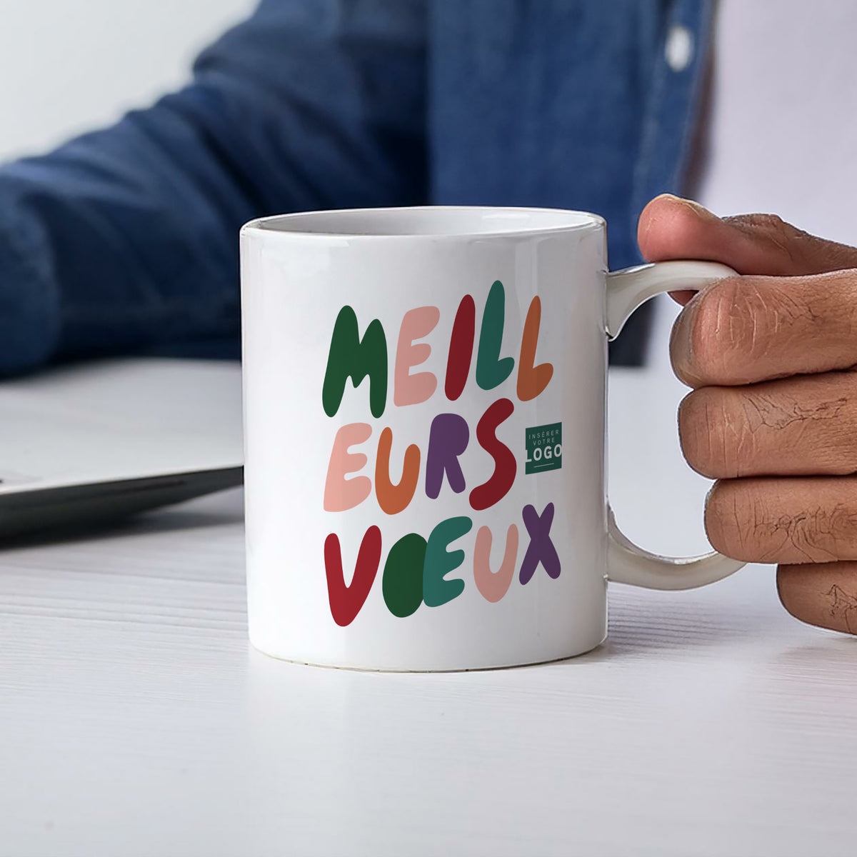 Lettres & Couleurs | Cadeau entreprise • Mug • Blanc photo N° 2