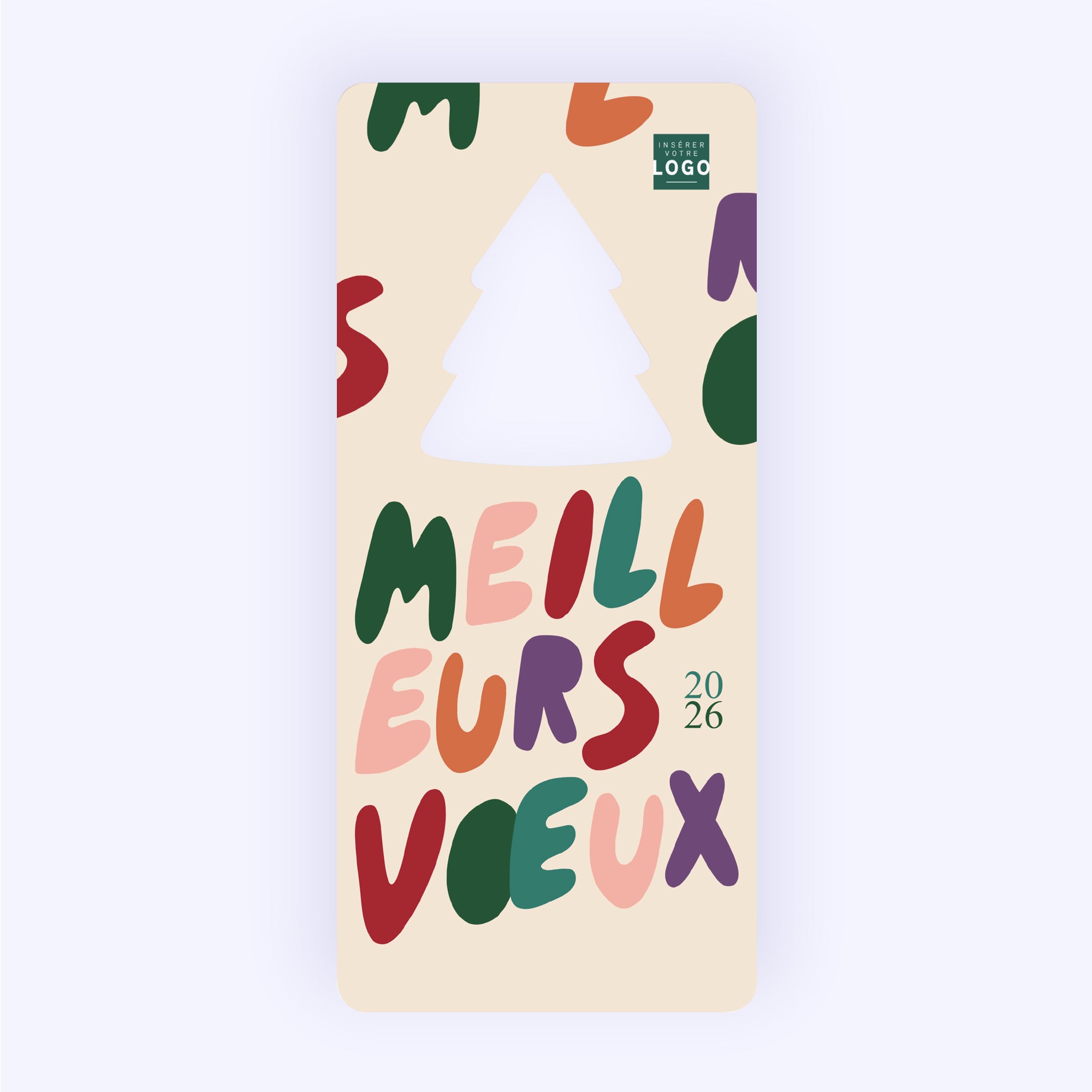 Lettres & Couleurs | Vœux professionnels • Carte de voeux • Vertical sapin photo N° 1