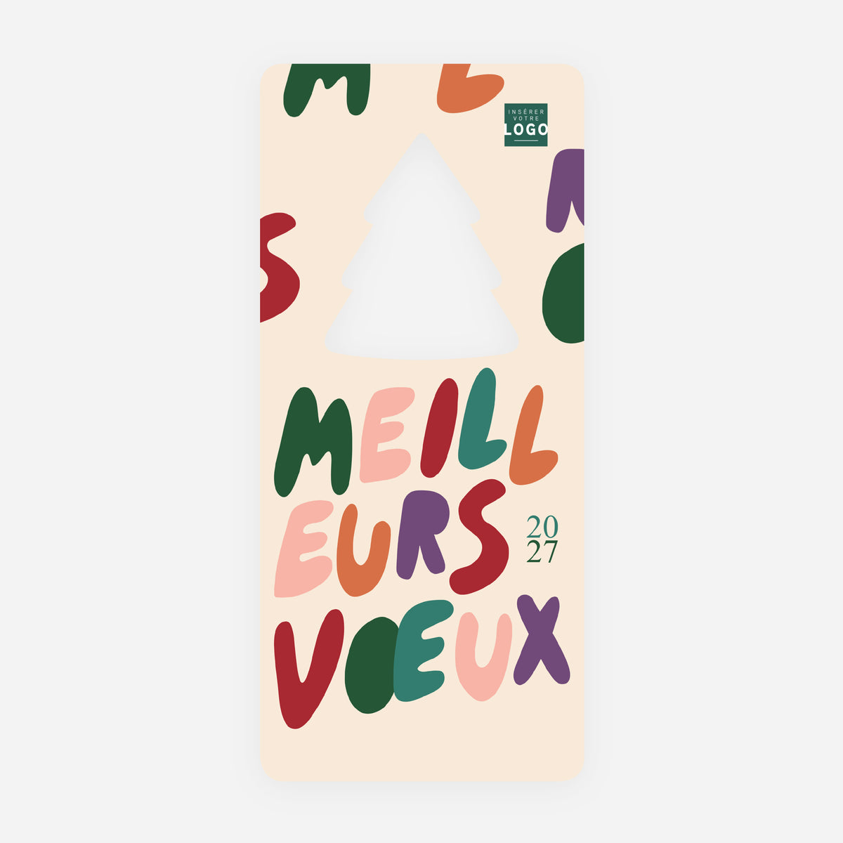 Lettres & Couleurs | Vœux professionnels • Carte de voeux • Sapin découpé photo N° 1