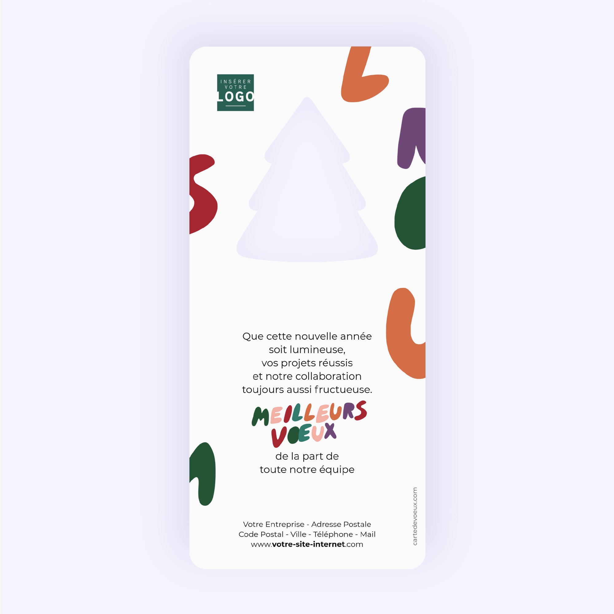 Lettres & Couleurs | Vœux professionnels • Carte de voeux • Vertical sapin photo N° 2