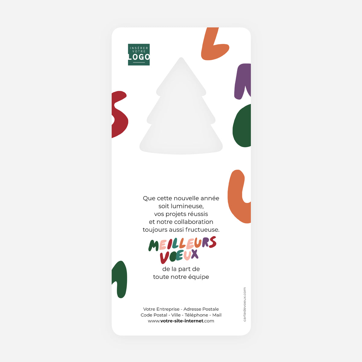 Lettres & Couleurs | Vœux professionnels • Carte de voeux • Sapin découpé photo N° 2