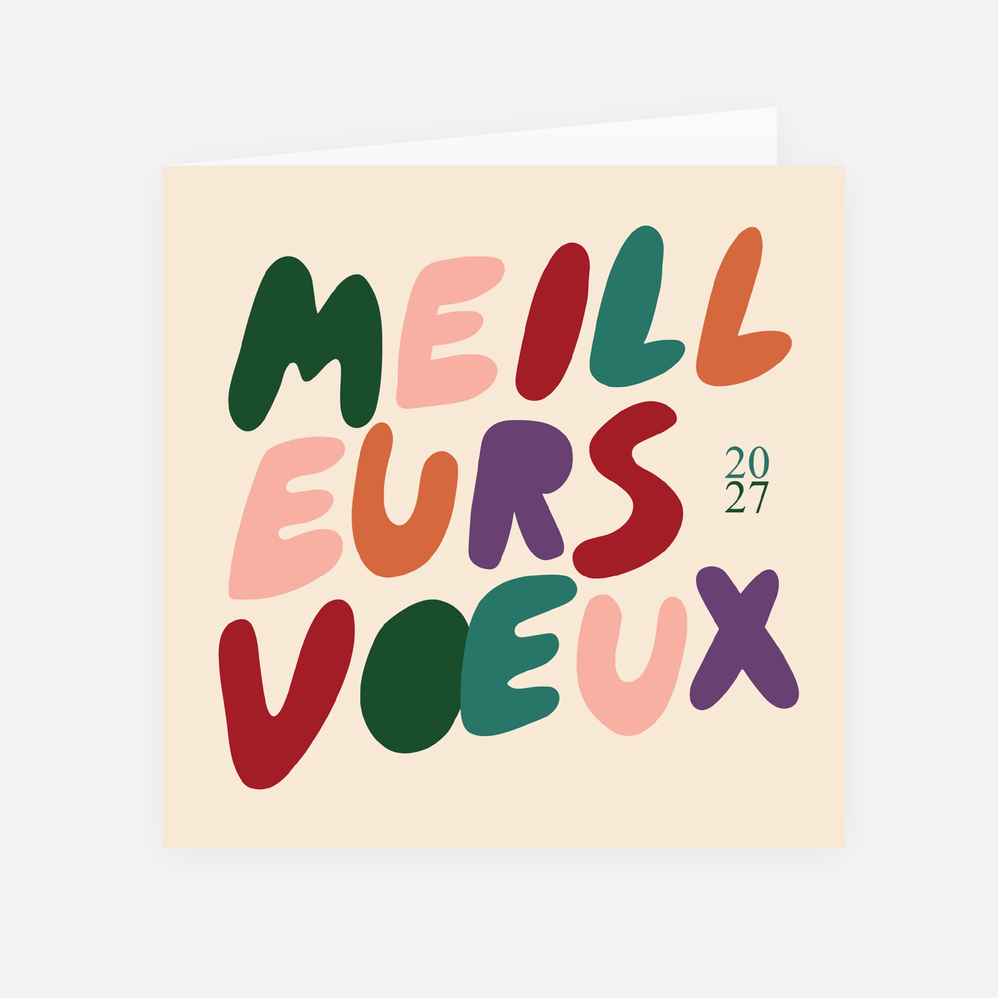 Lettres & Couleurs | Vœux professionnels • Carte de voeux • Carré double photo N° 1